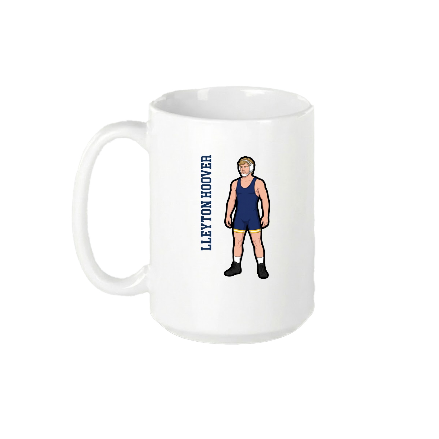 15oz Coffee Mug — Name Vertical in White