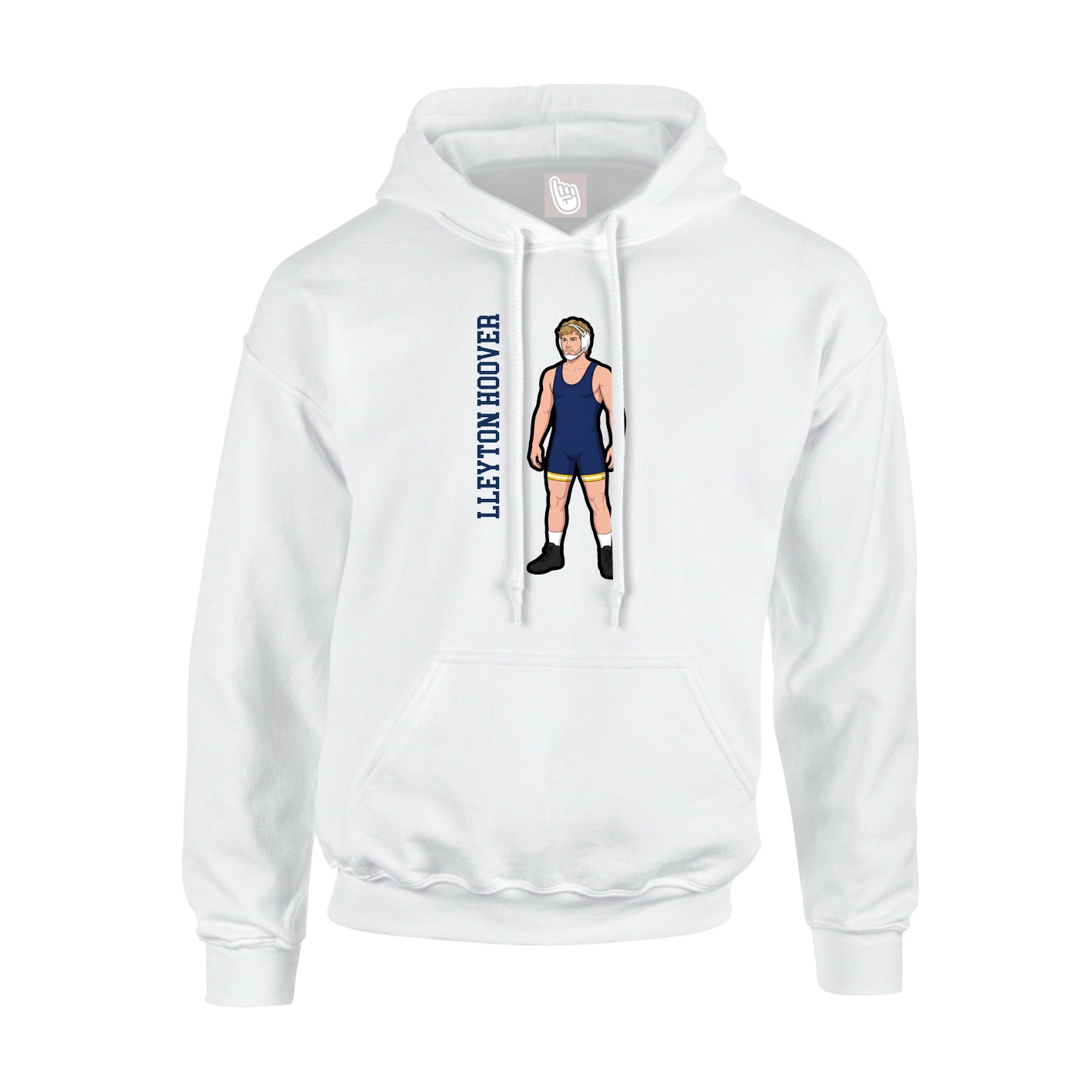 Youth Hoodie — Name Vertical in White