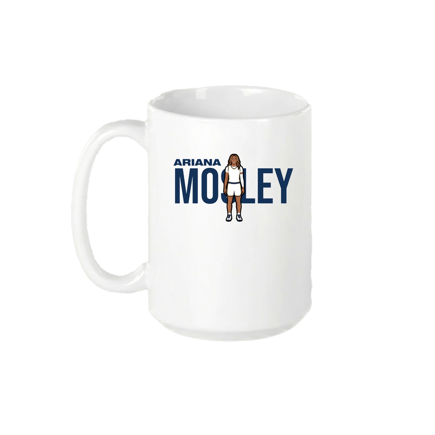 15oz Coffee Mug — Player Name in White