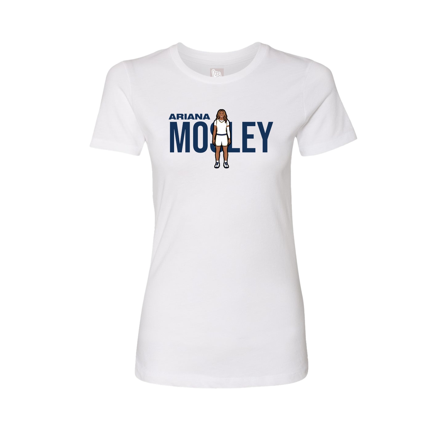 Fitted Women's Tee — Player Name in White