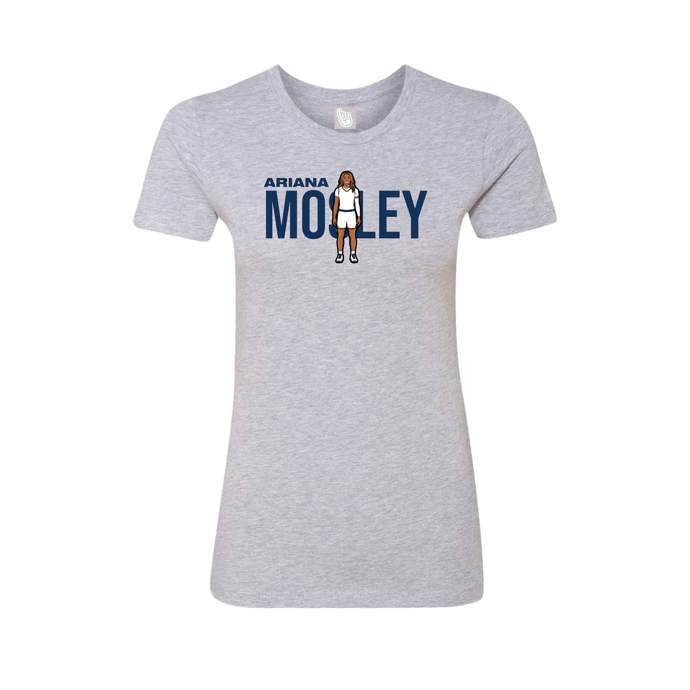 Fitted Women's Tee — Player Name in Grey