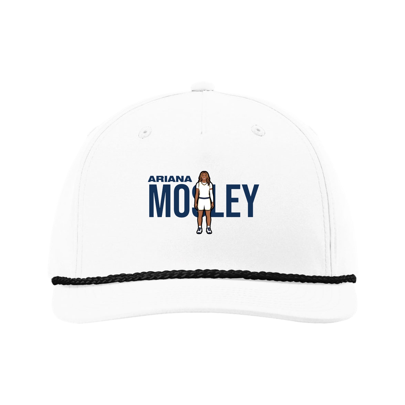 Five-Panel Classic Rope Cap — Player Name in White