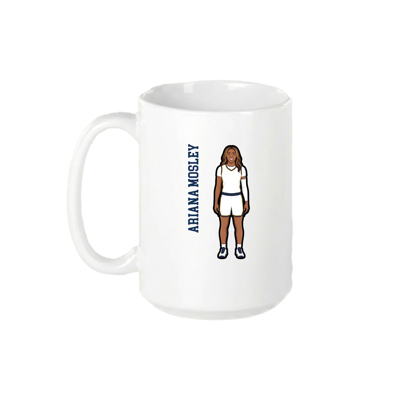 15oz Coffee Mug — Name Vertical in White