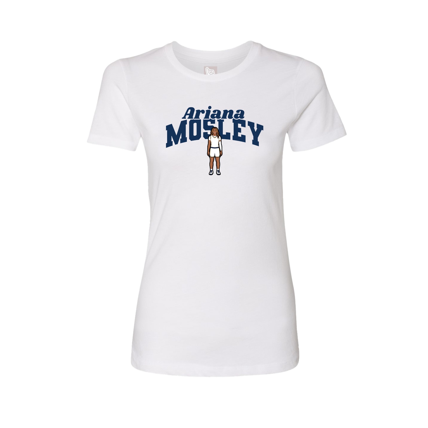Fitted Women's Tee — Signature Arch in White