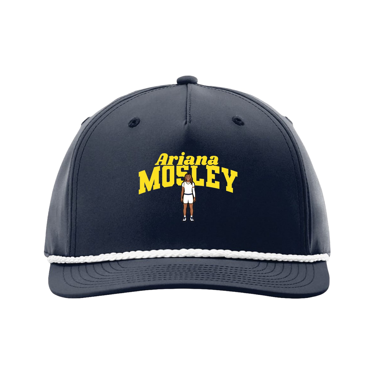 Five-Panel Classic Rope Cap — Signature Arch in Navy