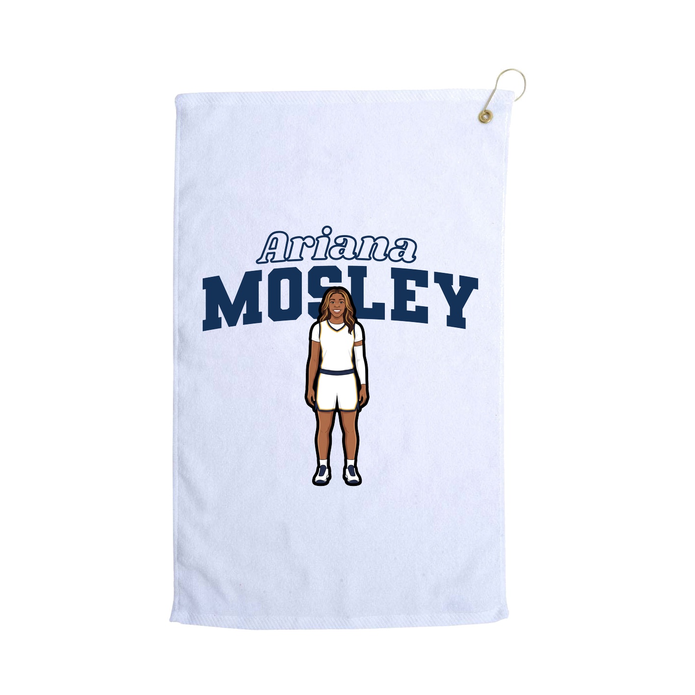 Golf Towel — Name Arch in White