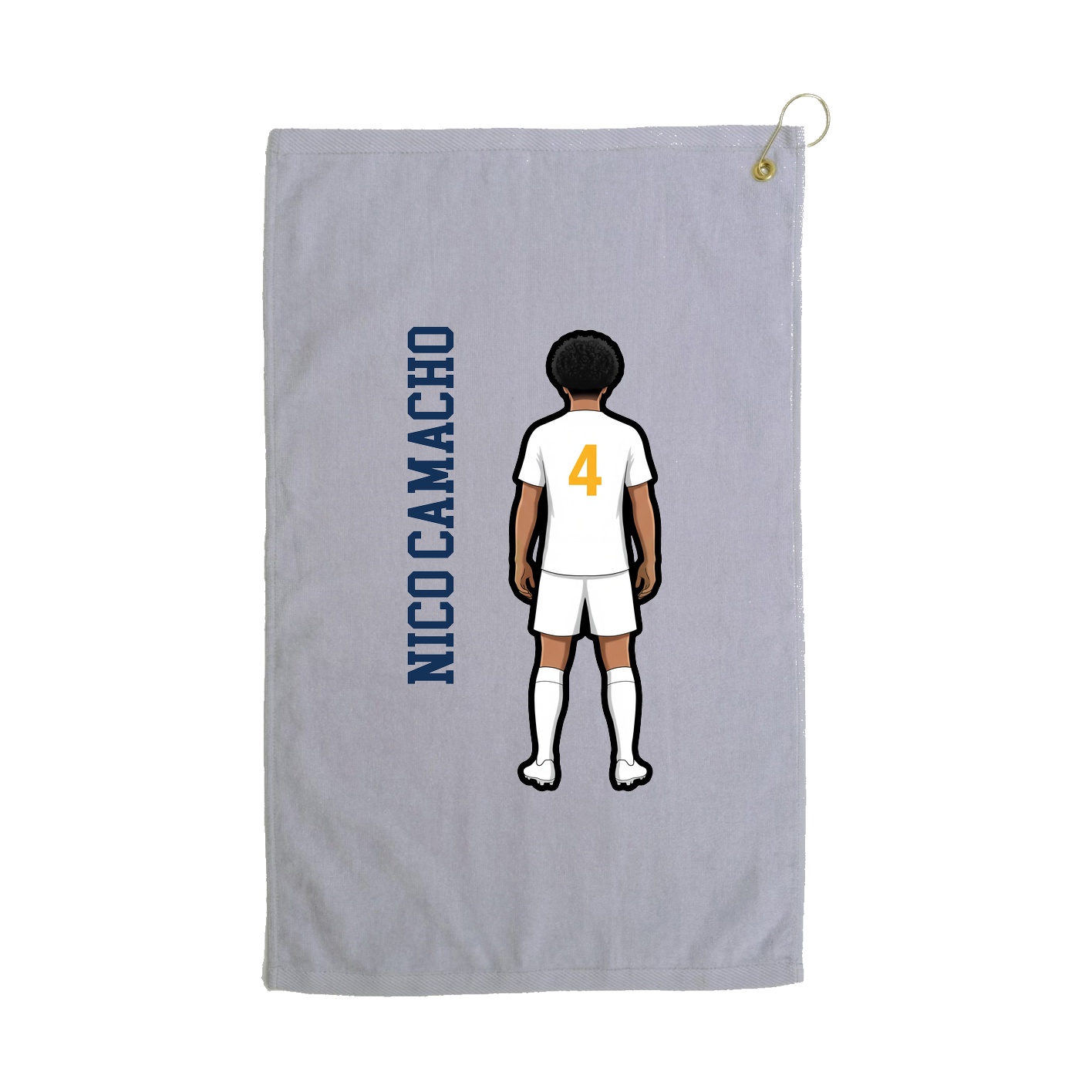 Golf Towel — Name Vertical in Grey