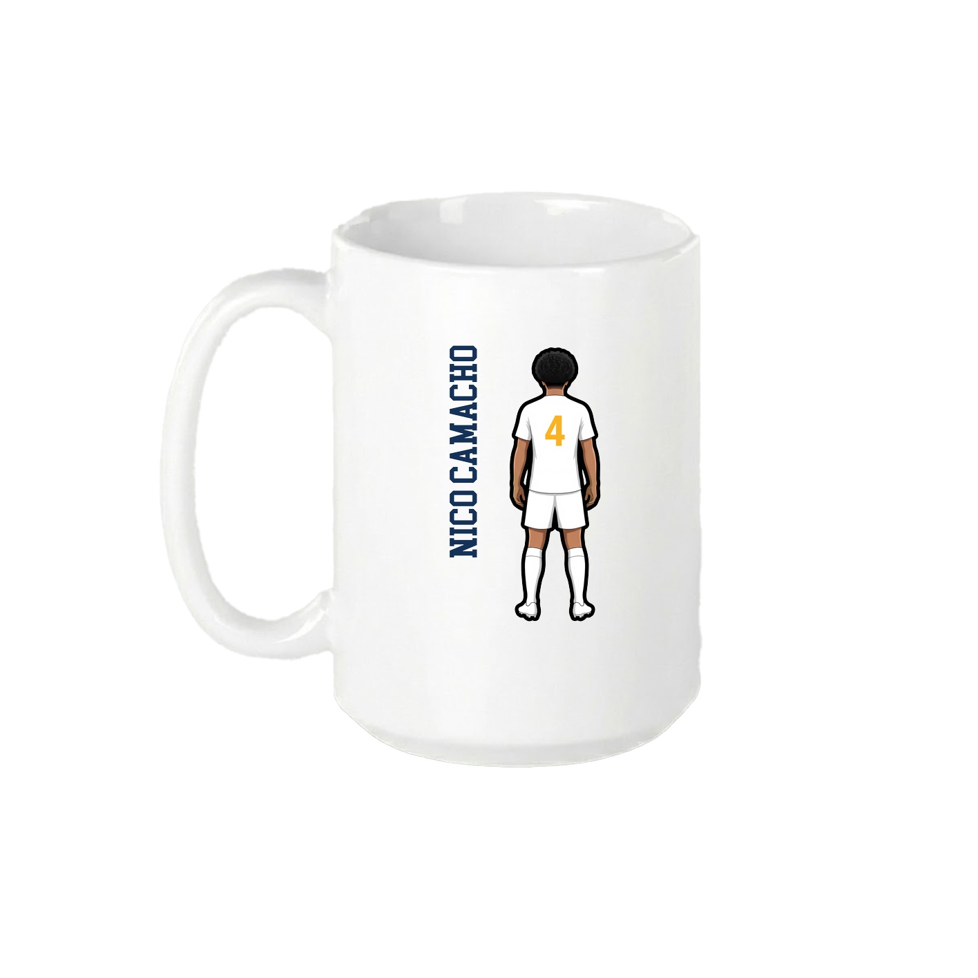 15oz Coffee Mug — Name Vertical in White