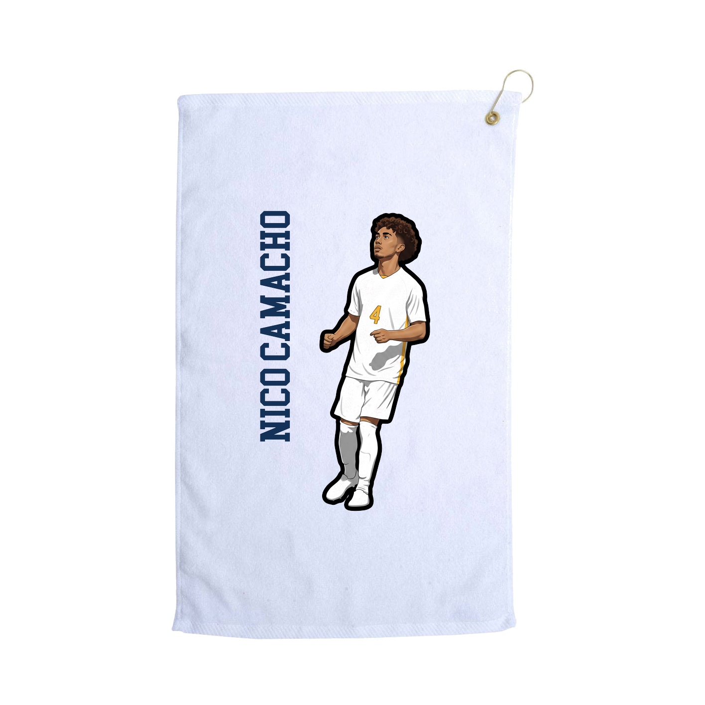 Golf Towel — Name Vertical in White