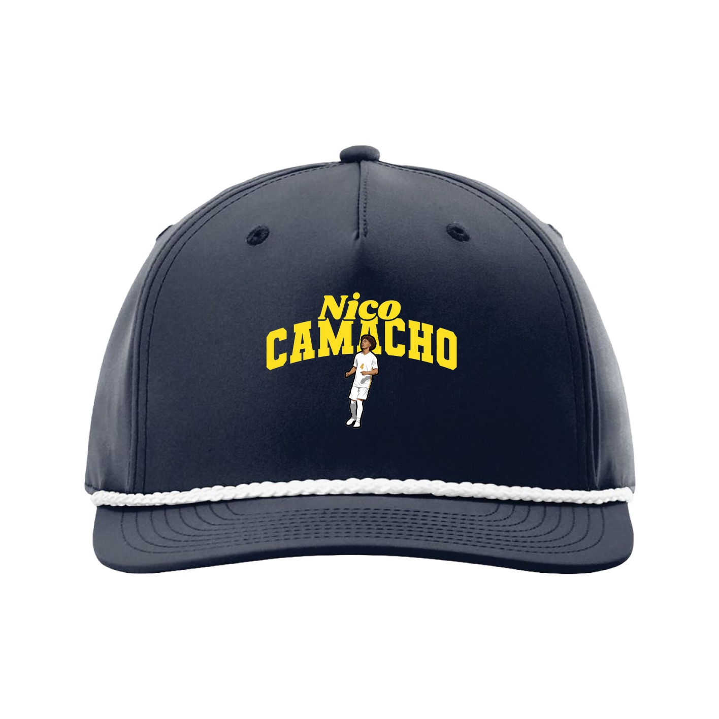 Five-Panel Classic Rope Cap — Signature Arch in Navy