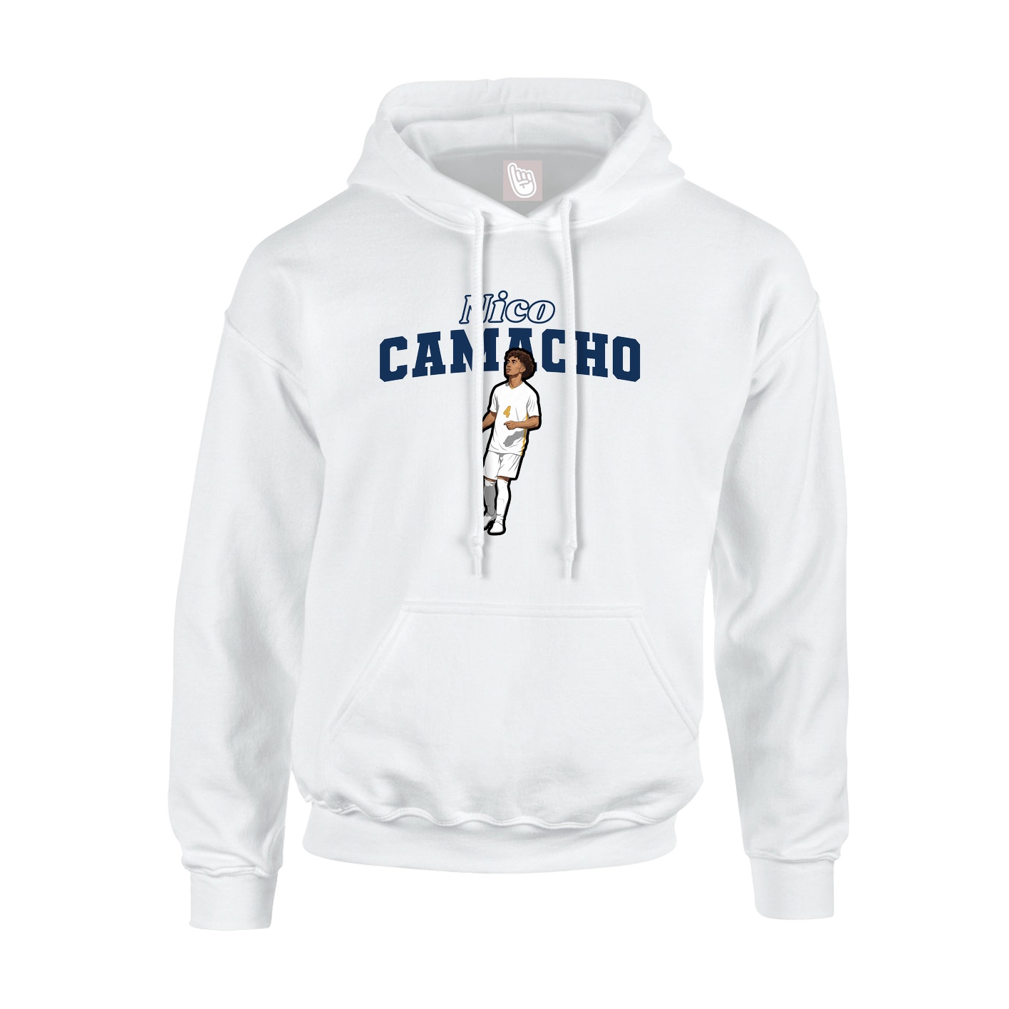 Youth Hoodie — Name Arch in White