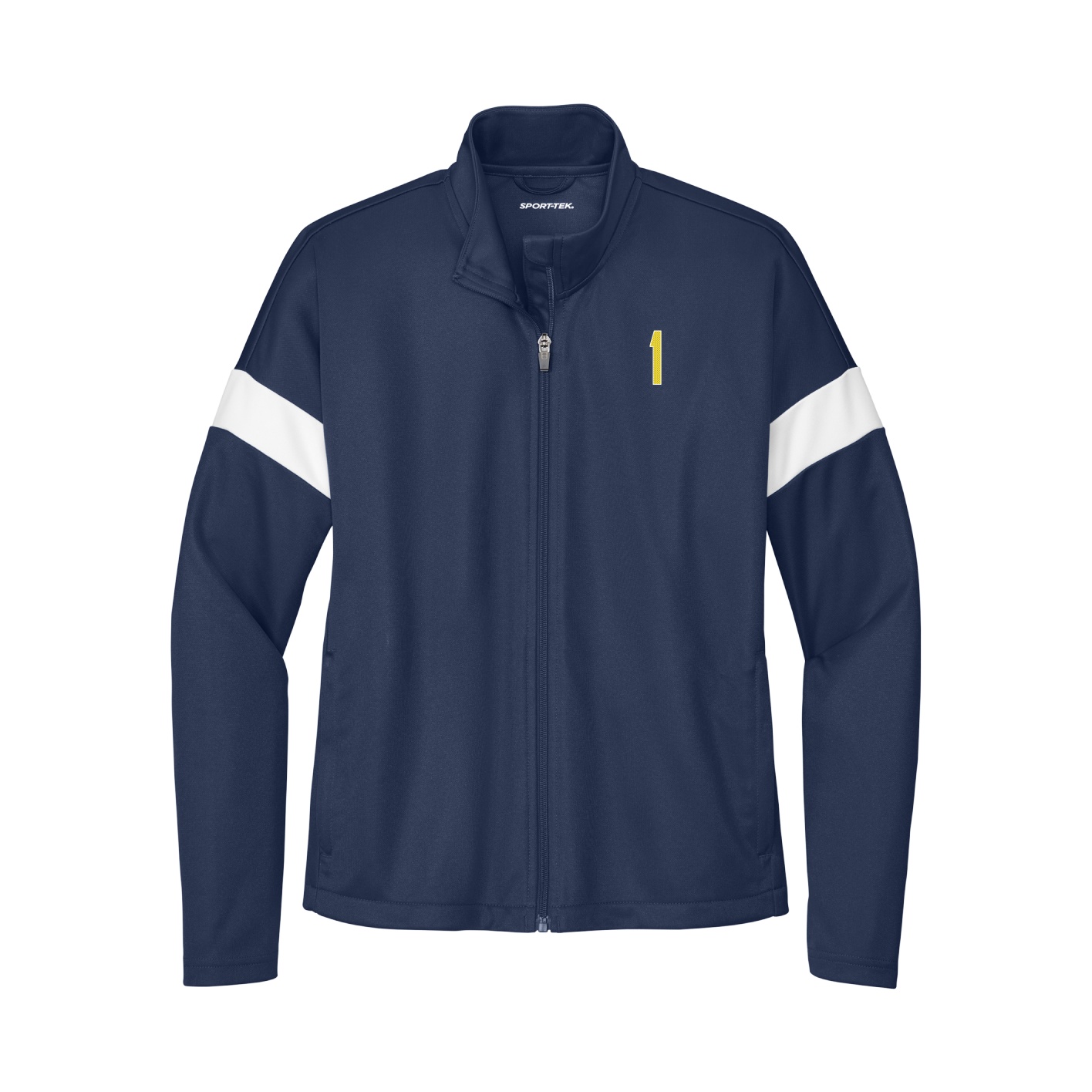 Womens Team Travel Full-Zip Jacket — Front Shirsy in Navy/White