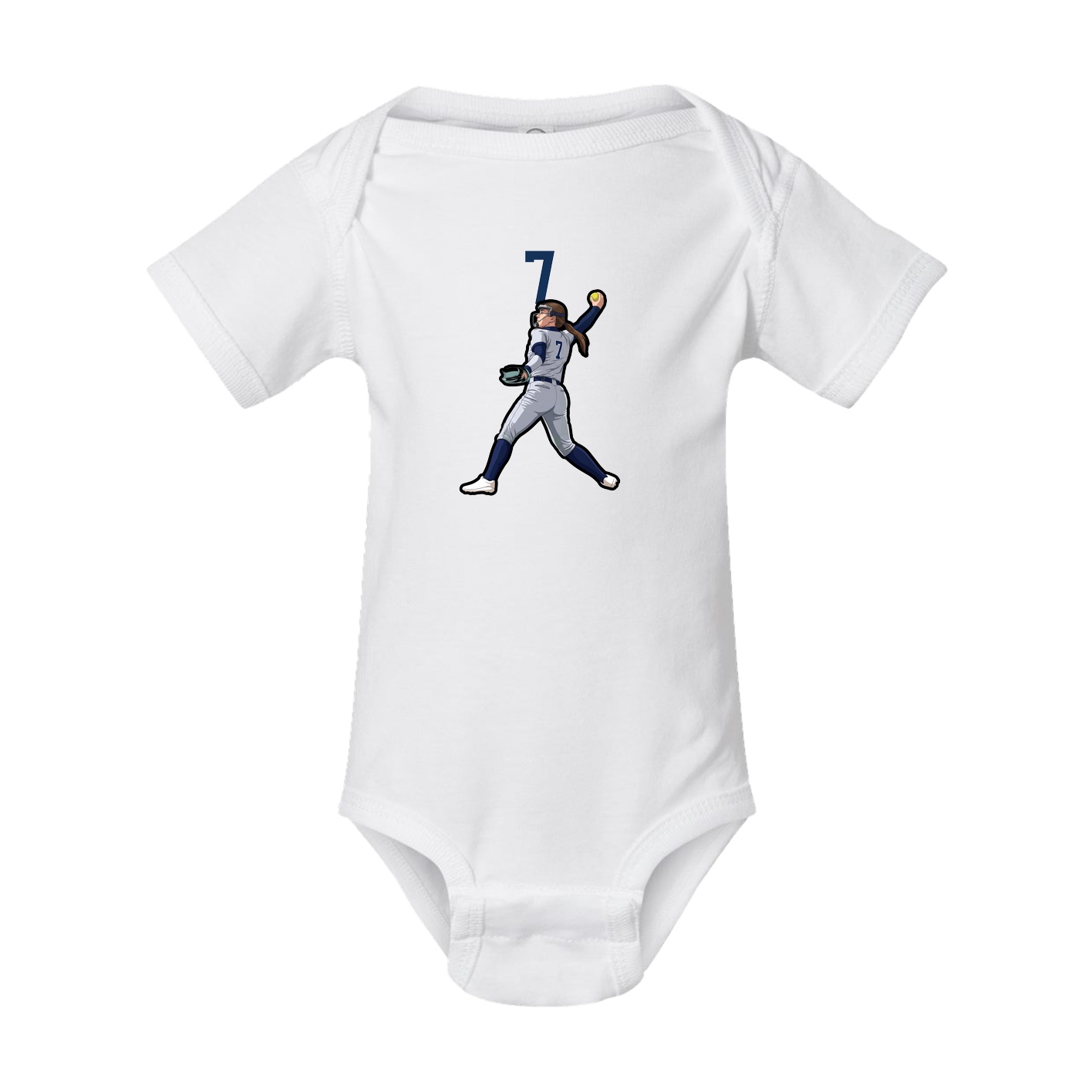 Baby Onesie — Number Top in White