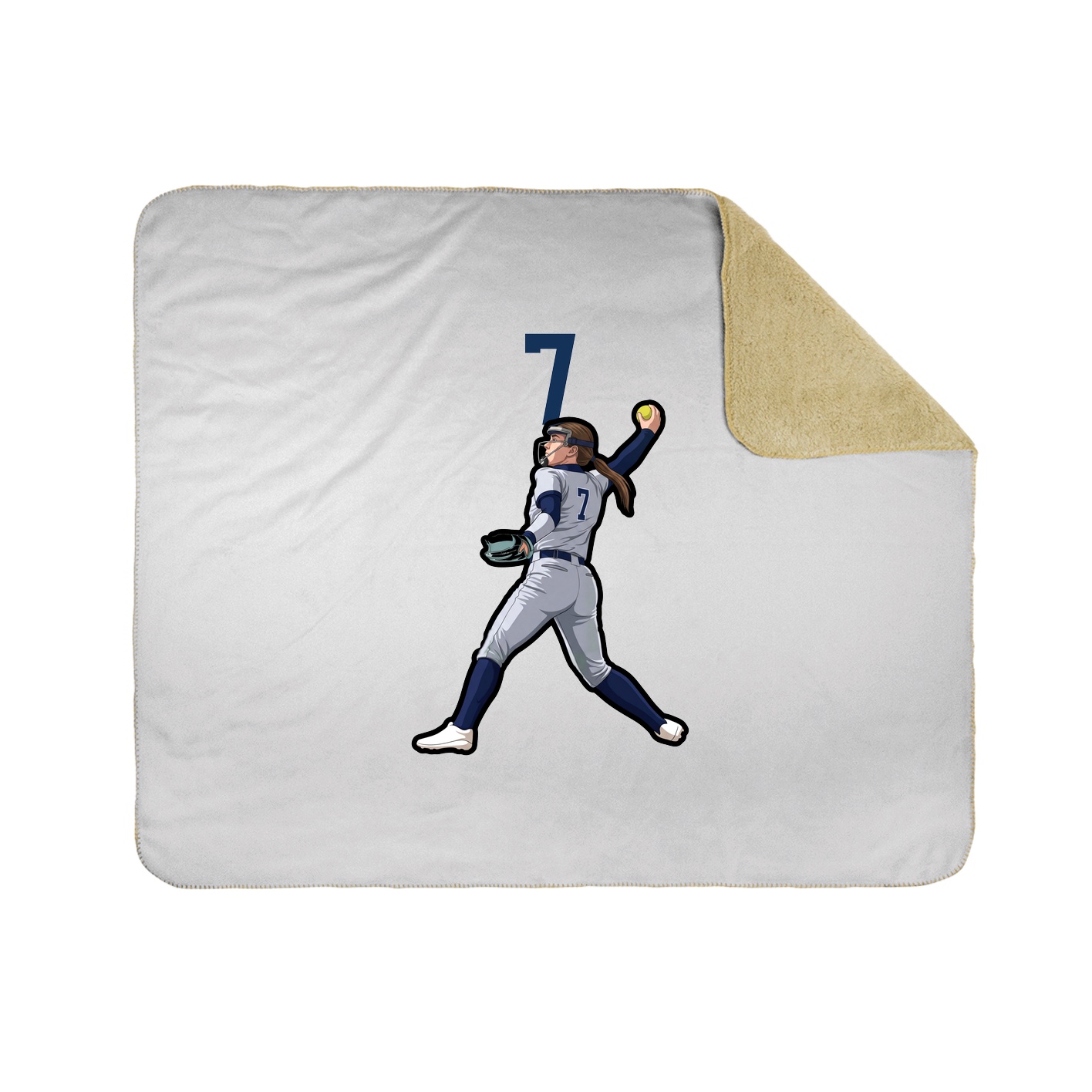 Throw Blanket — Number Top in White