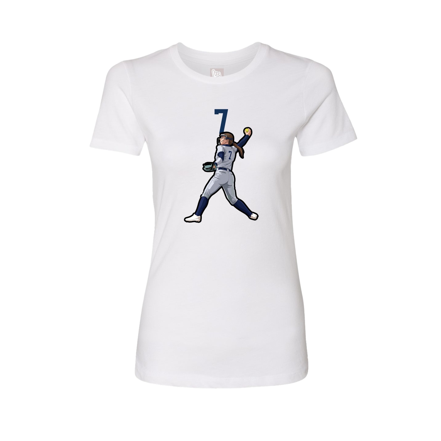 Fitted Women's Tee — Number Top in White