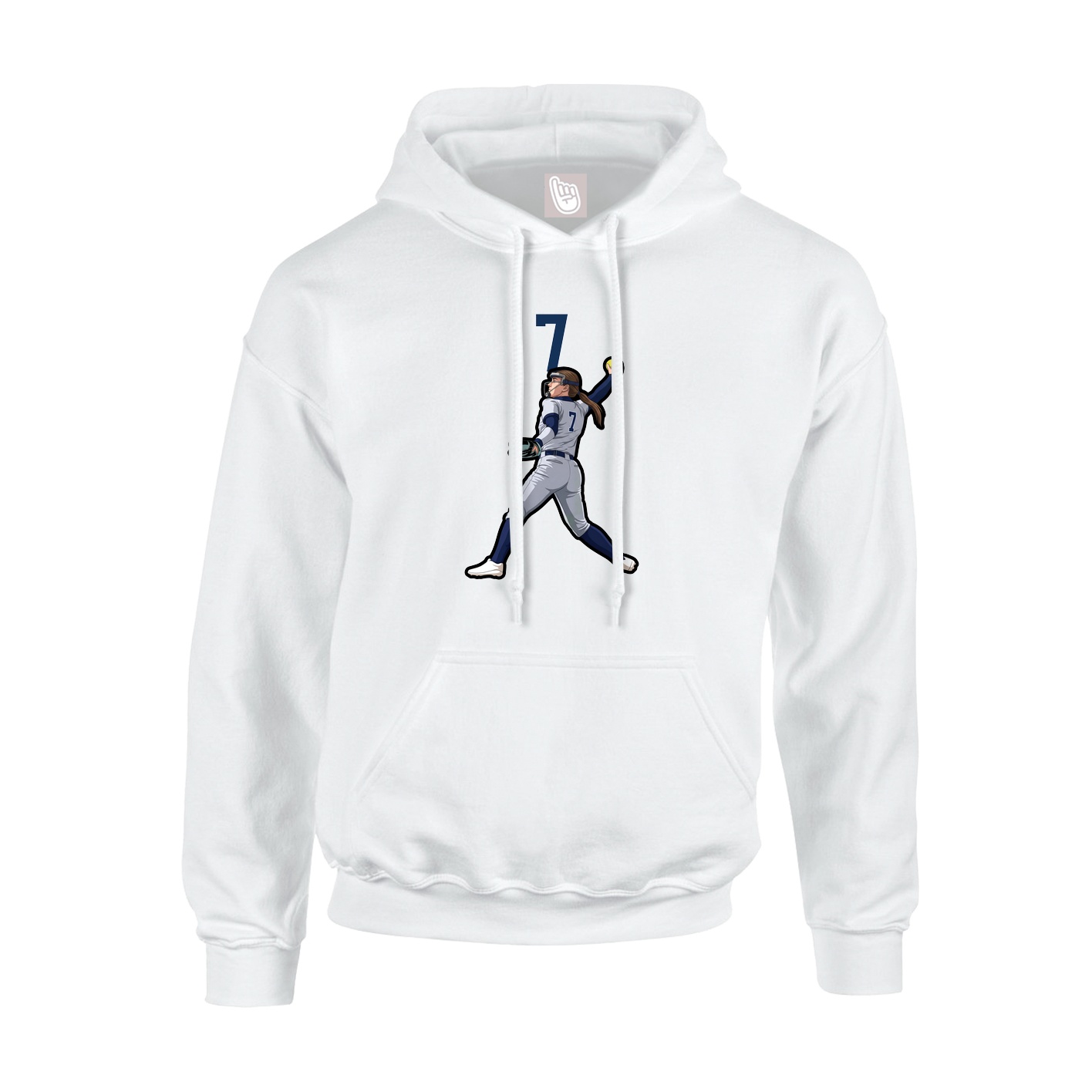 Hoodie — Number Top in White