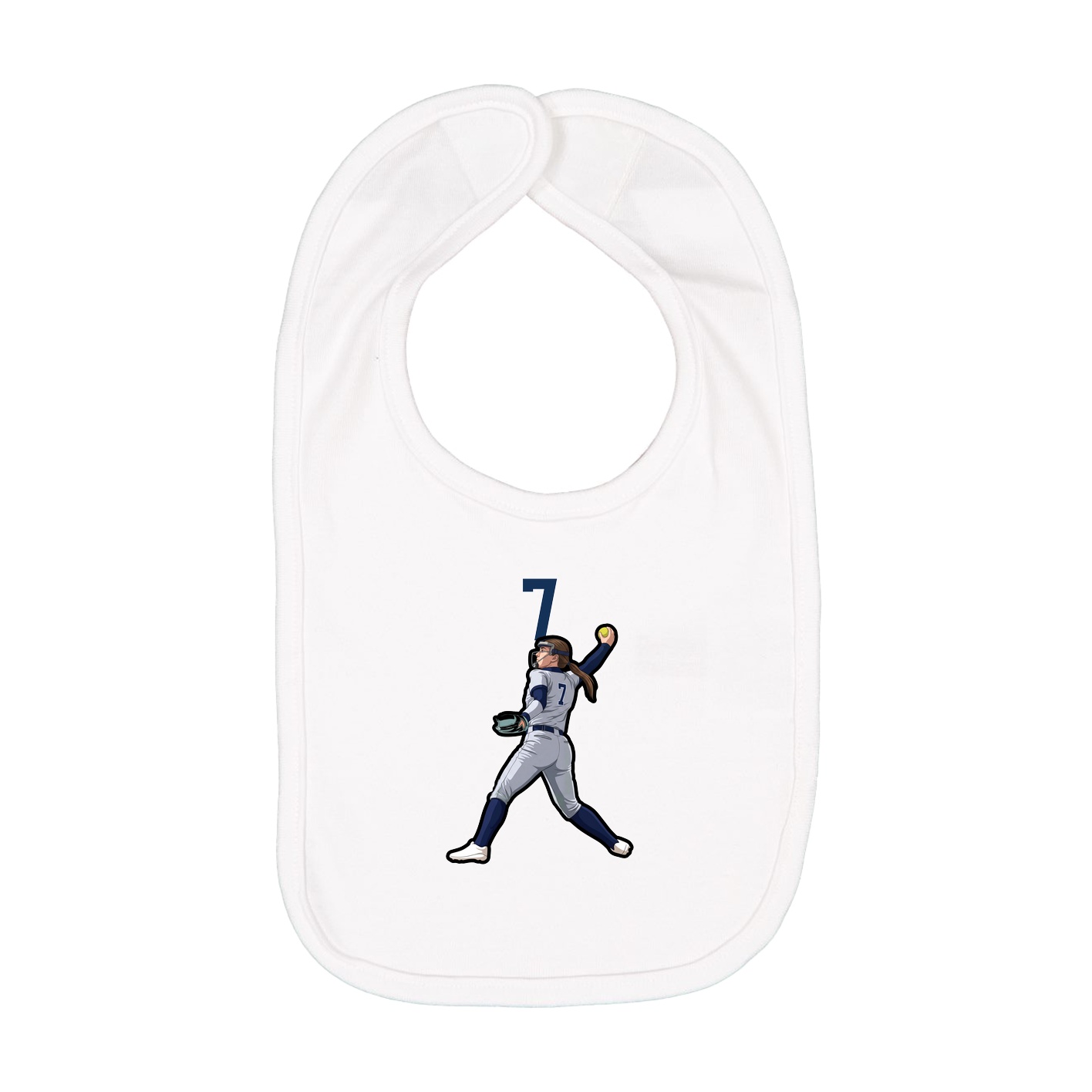 Infant Bib — Number Top in White