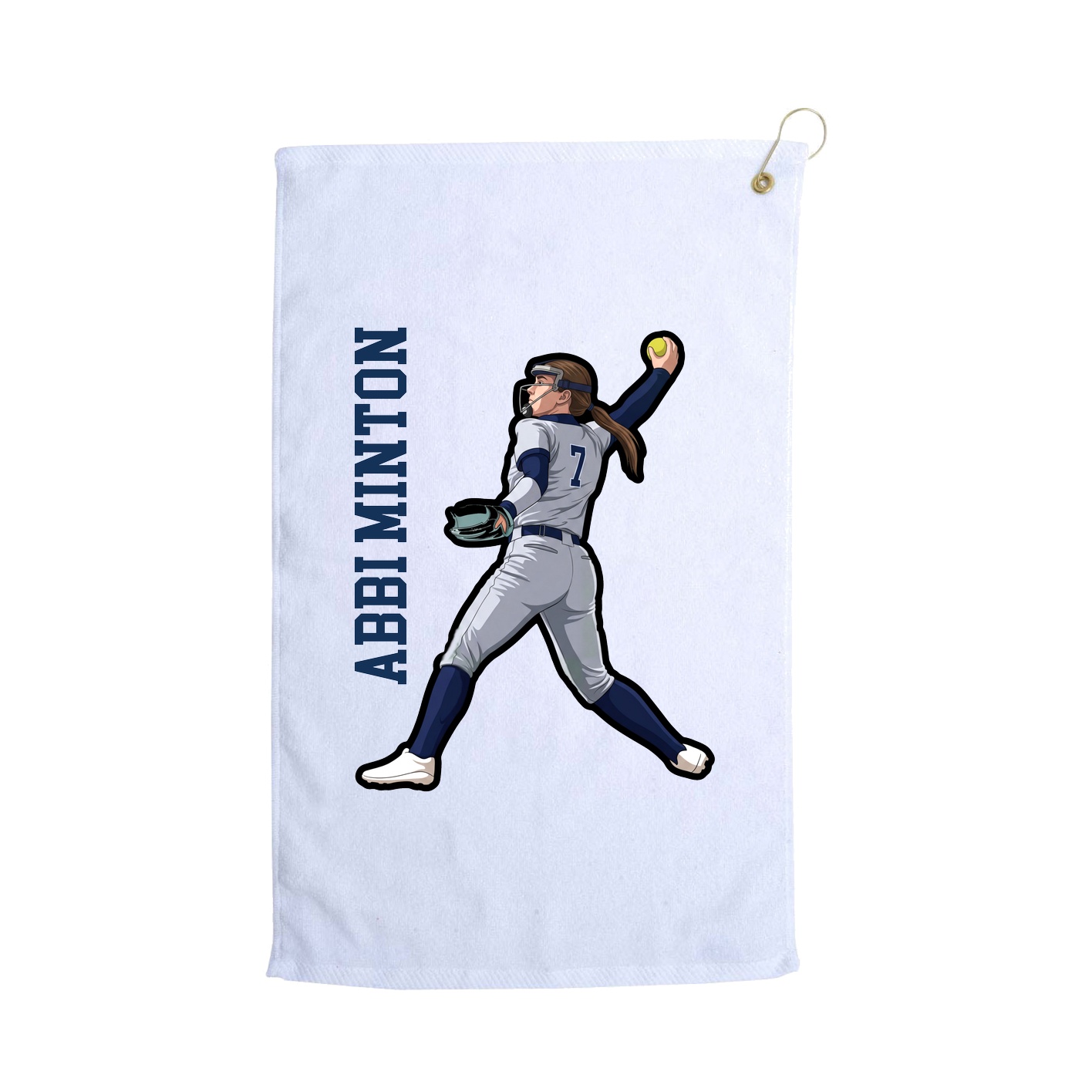 Golf Towel — Name Vertical in White