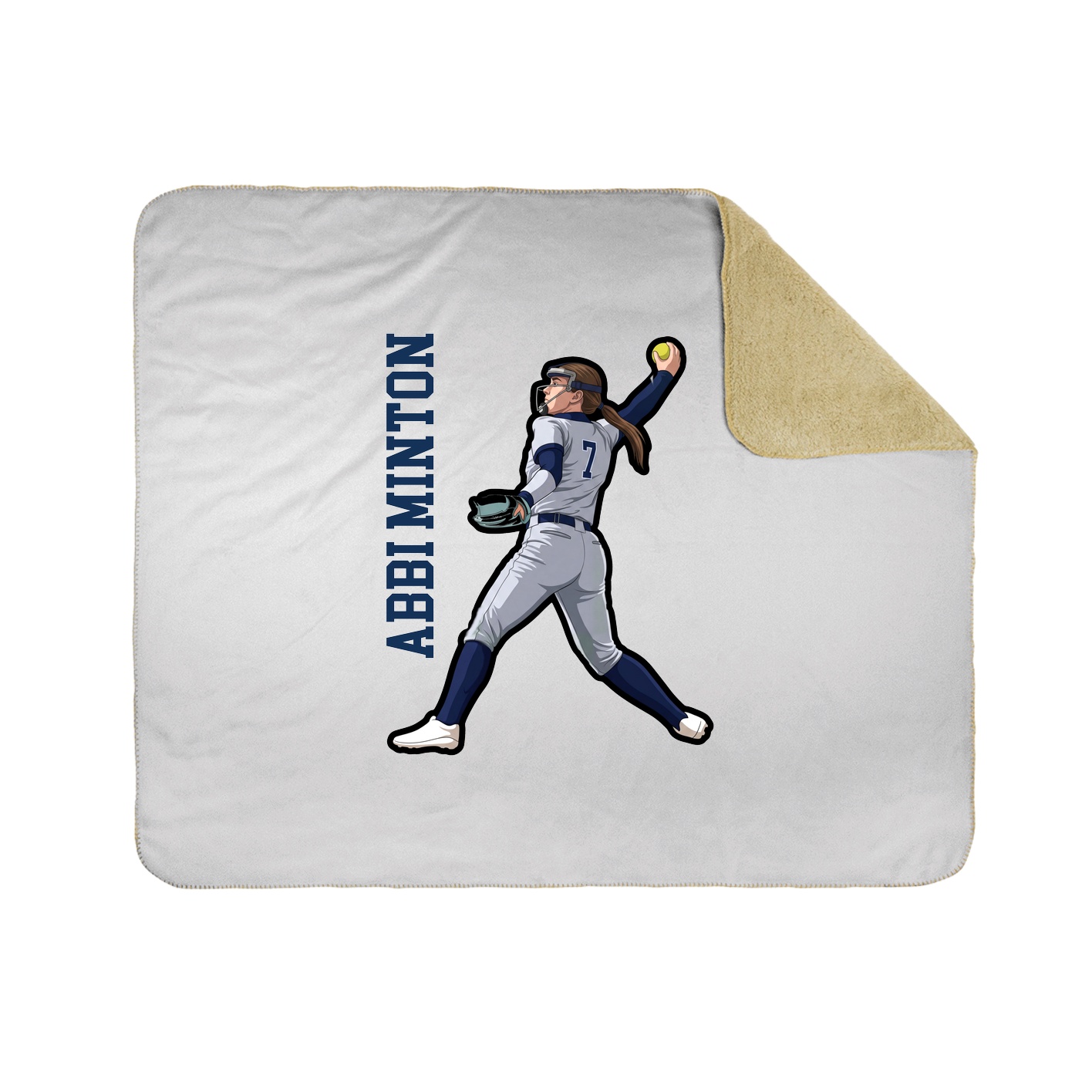 Throw Blanket — Name Vertical in White