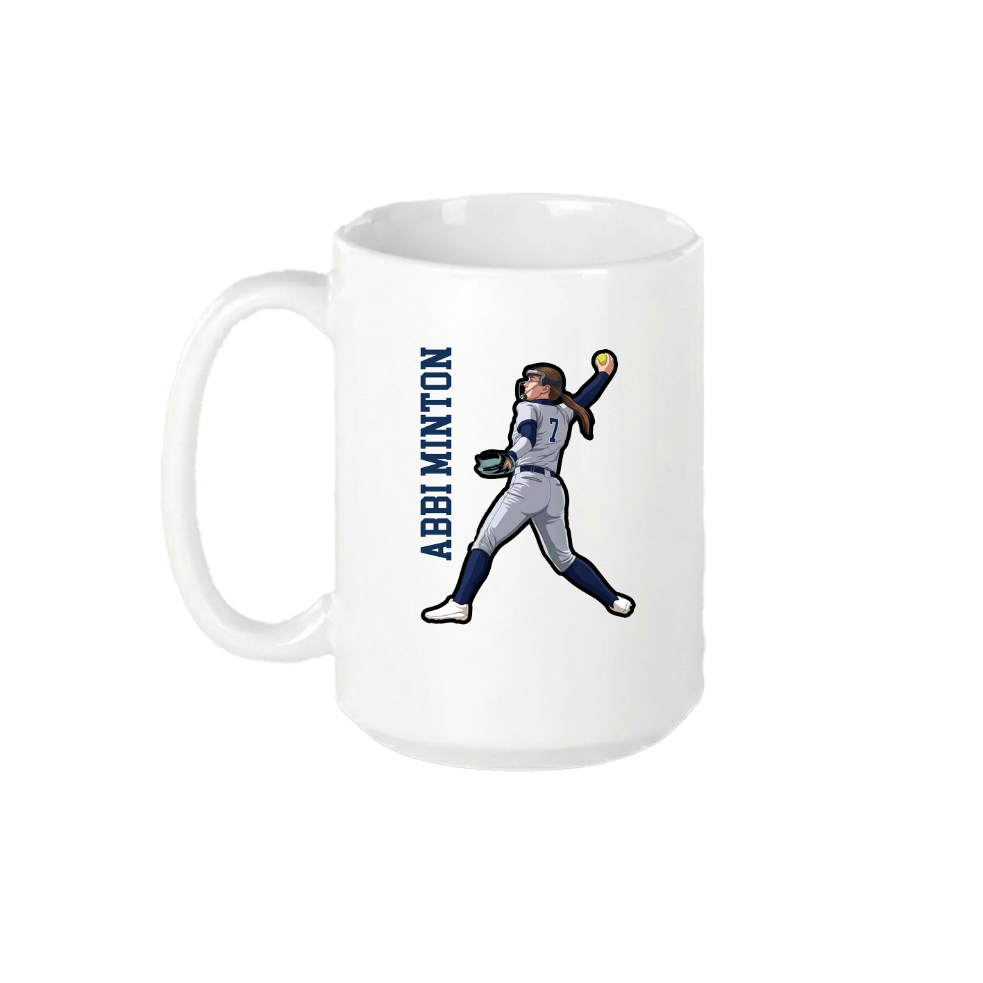 15oz Coffee Mug — Name Vertical in White