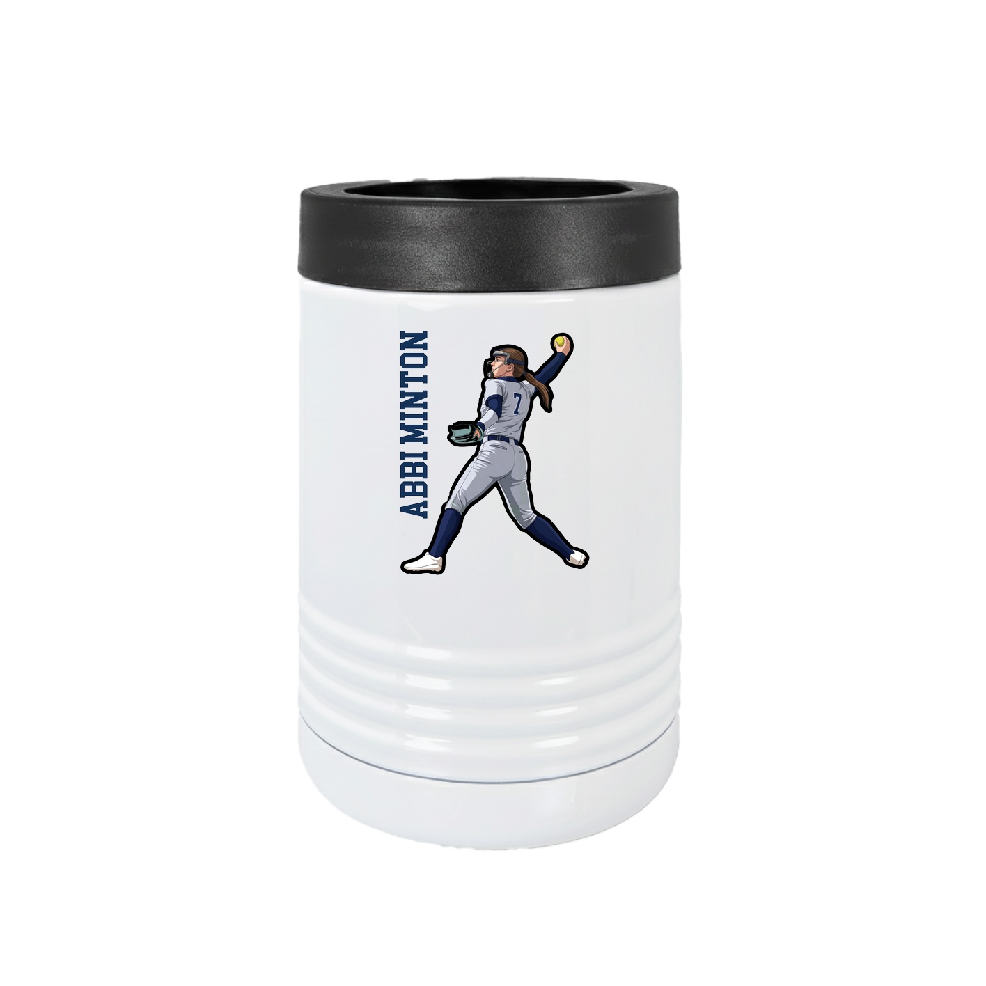 Beverage Holder — Name Vertical in White