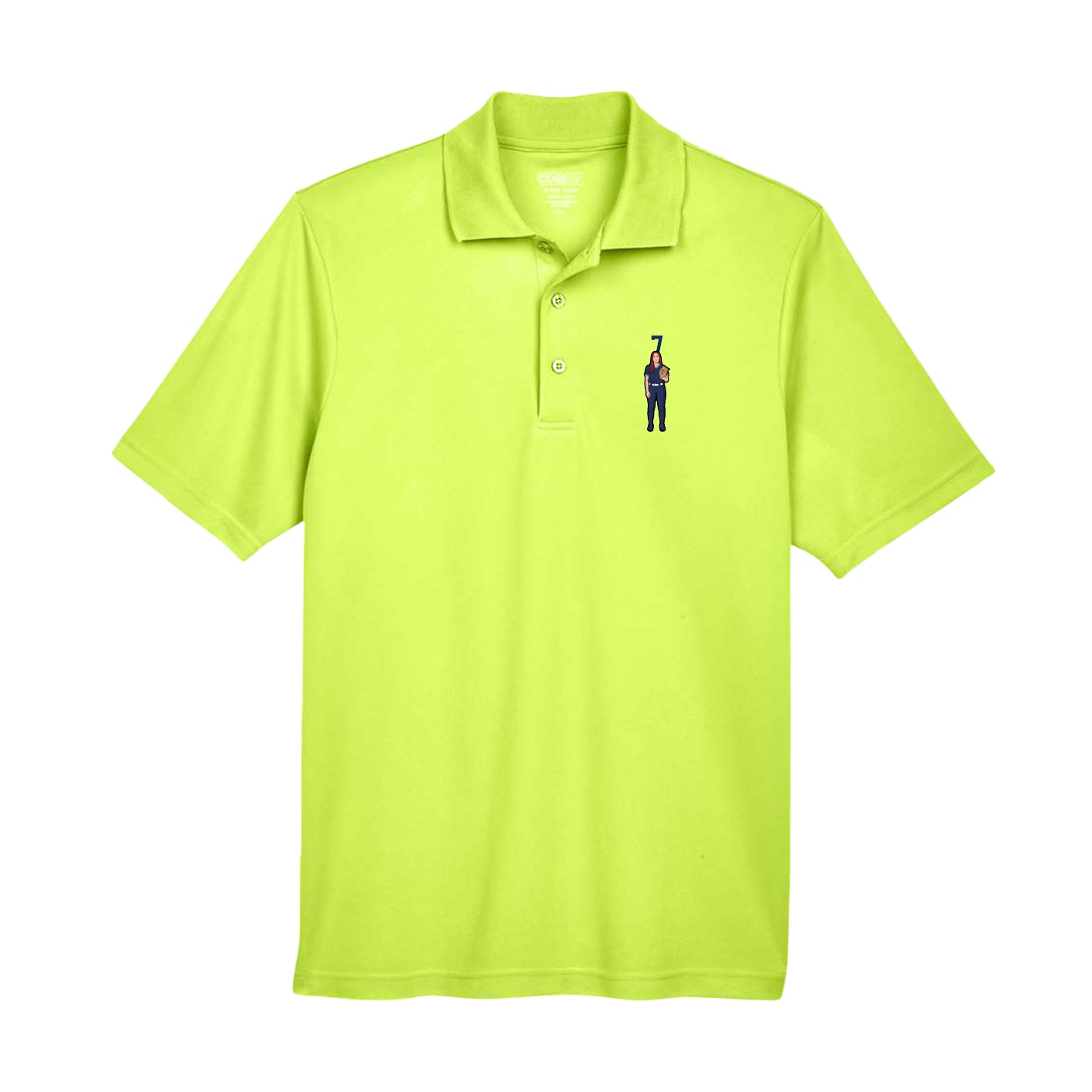 Performance Polo — Number Top in Yellow