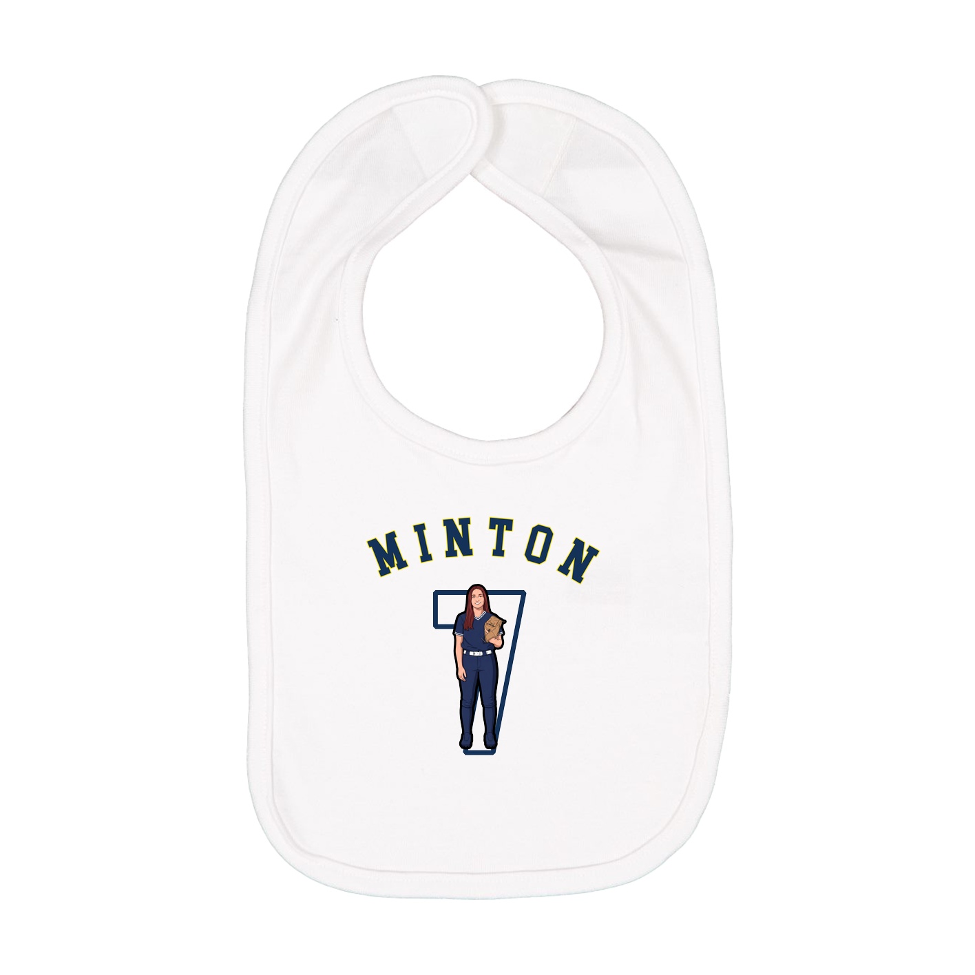 Infant Bib — Shirsey Arch in White