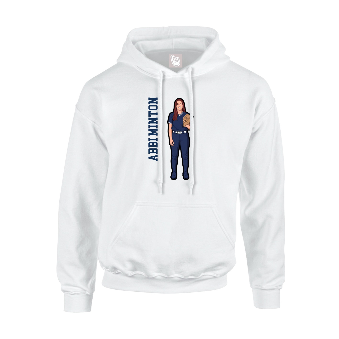 Youth Hoodie — Name Vertical in White