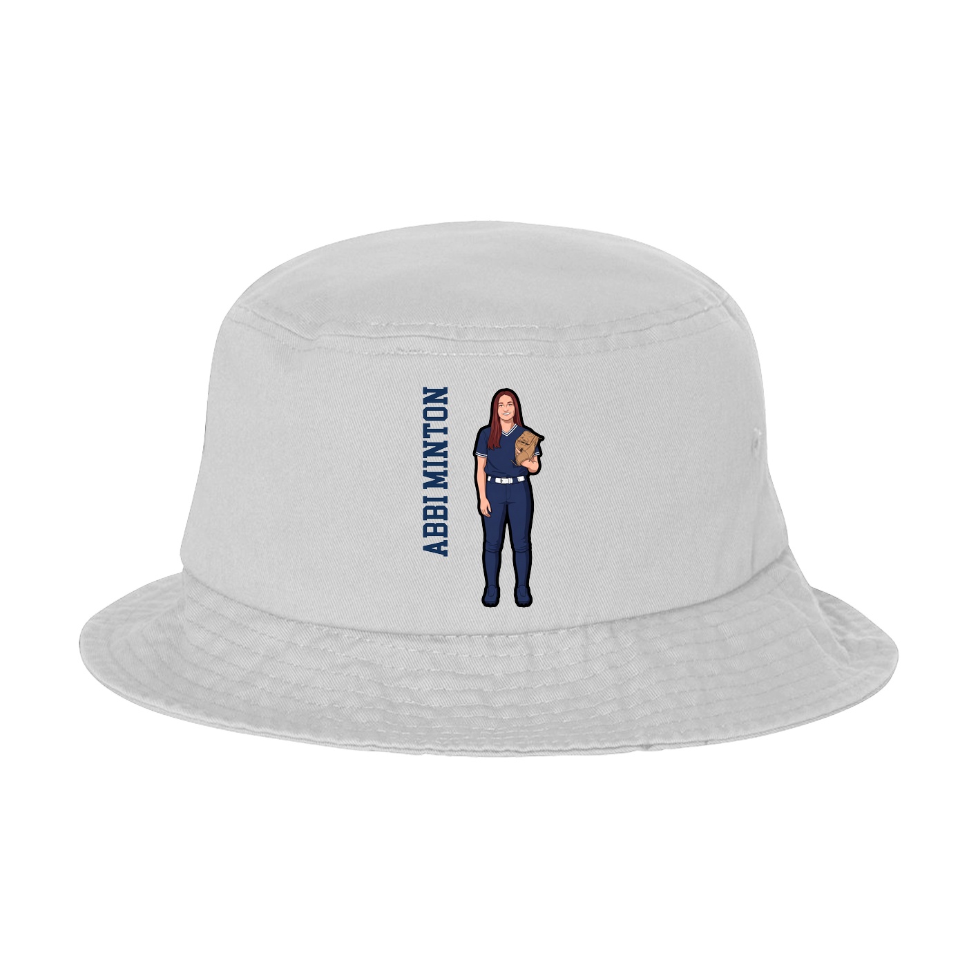 Bucket Cap — Name Vertical in White