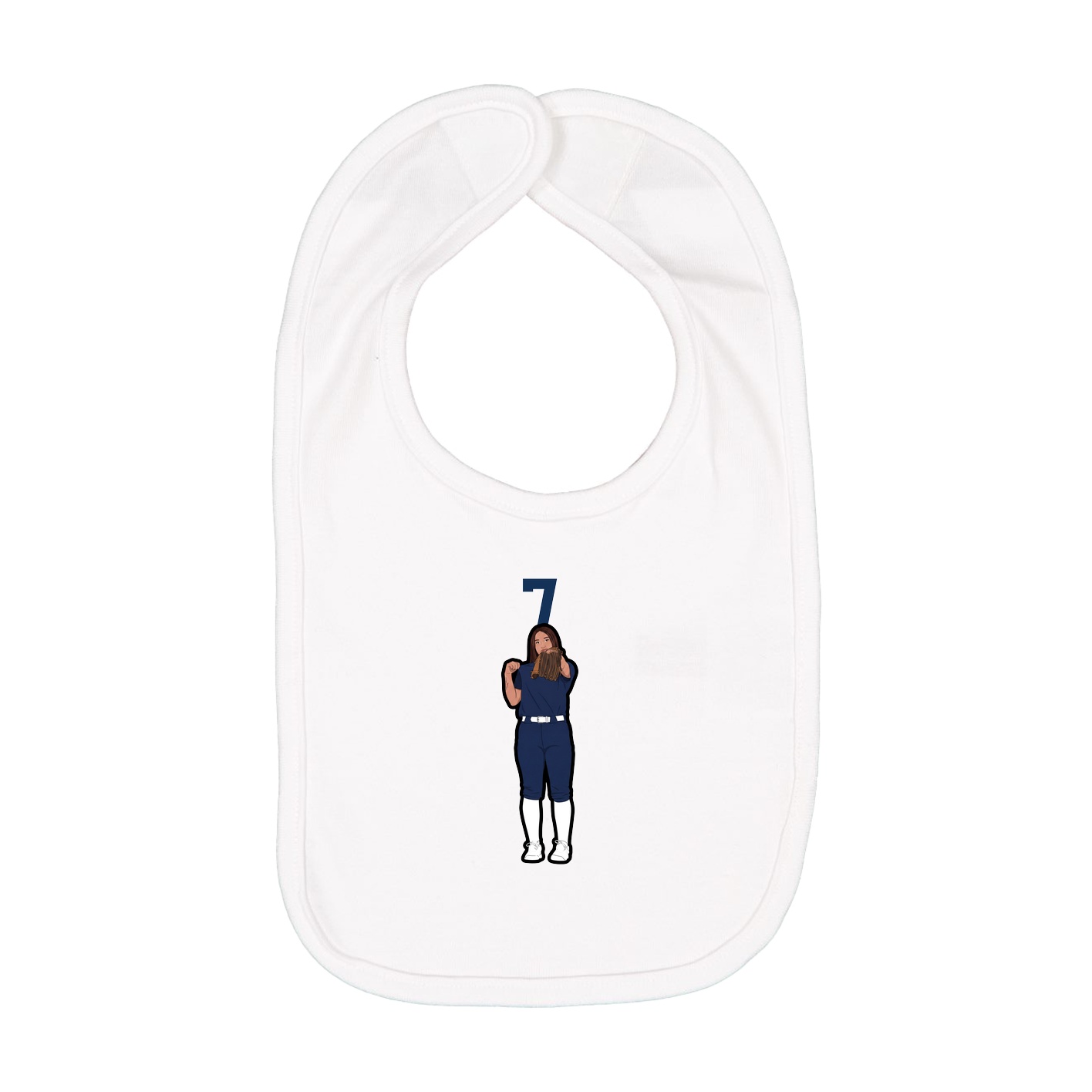 Infant Bib — Number Top in White