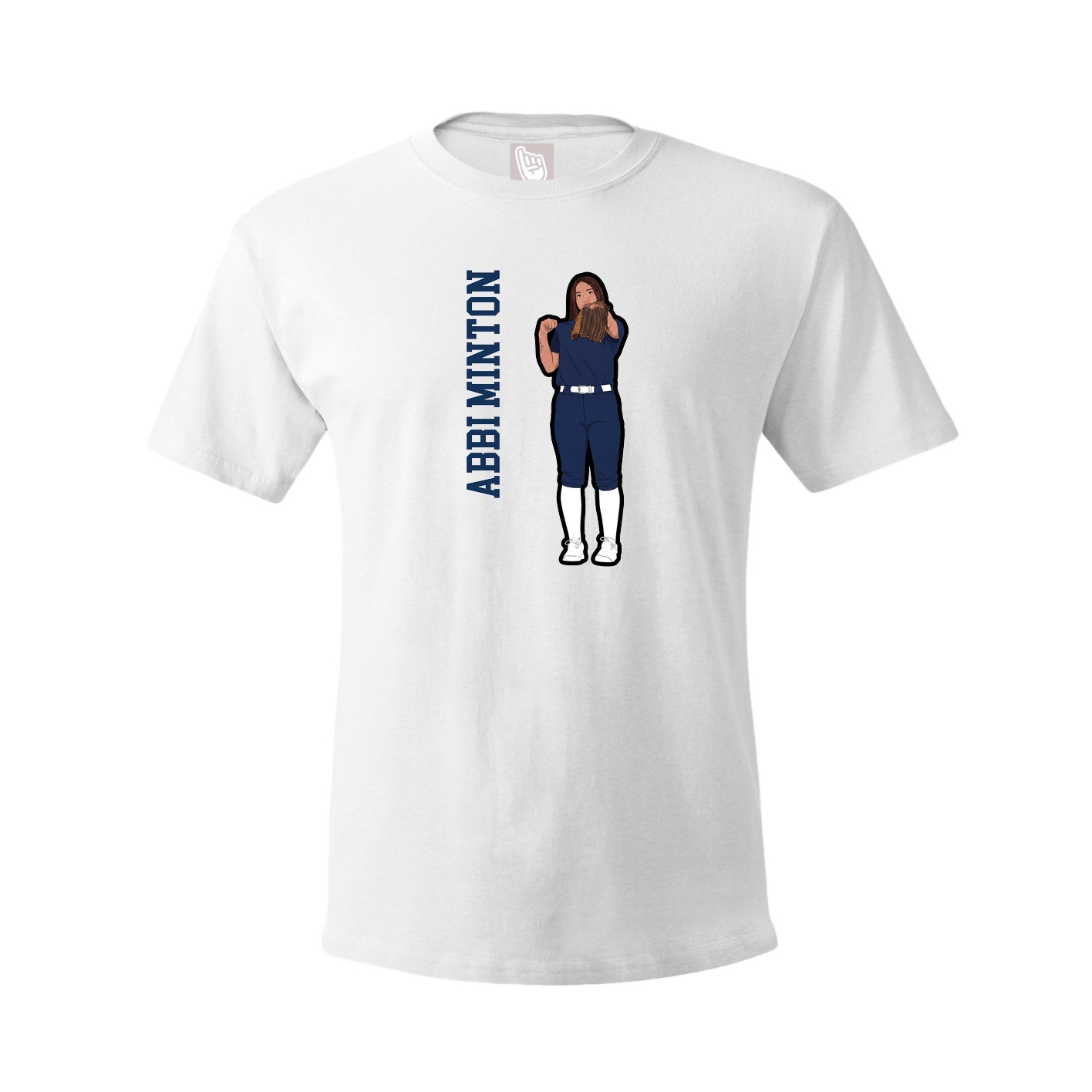 Tee — Name Vertical in White