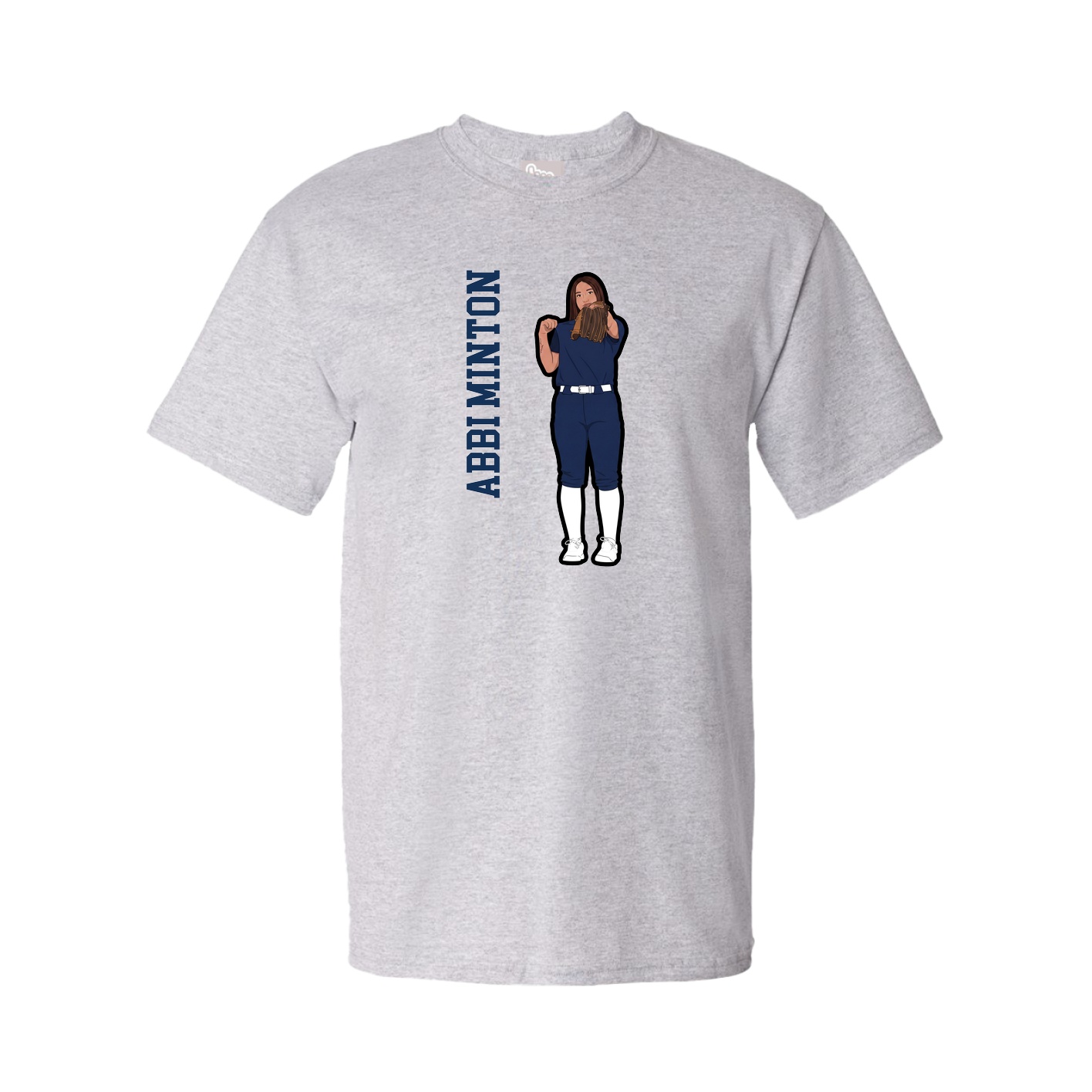 Youth Tee — Name Vertical in Grey