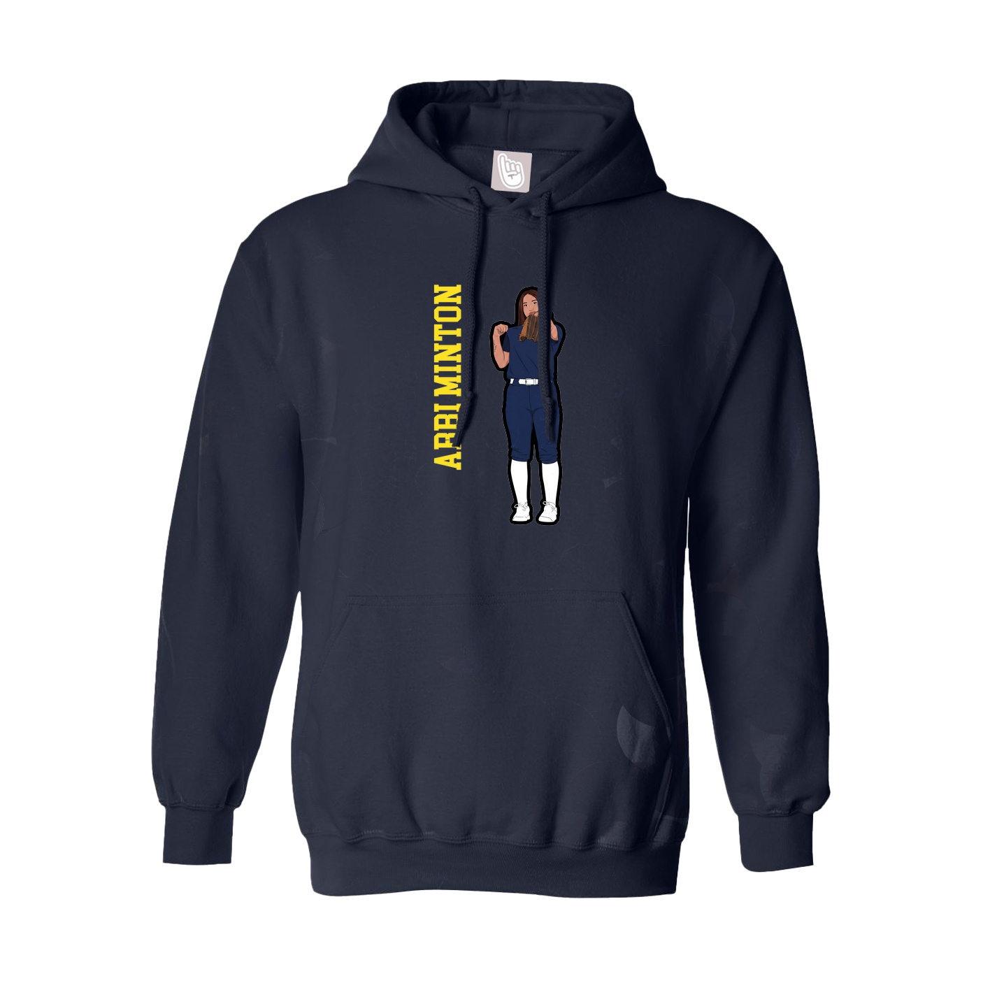 Youth Hoodie — Name Vertical in Navy