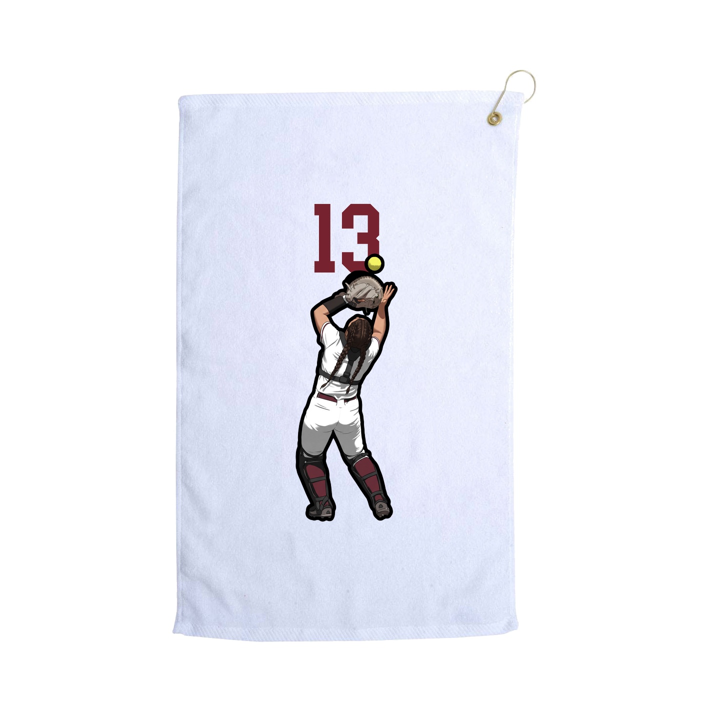 Golf Towel — Number Top in White