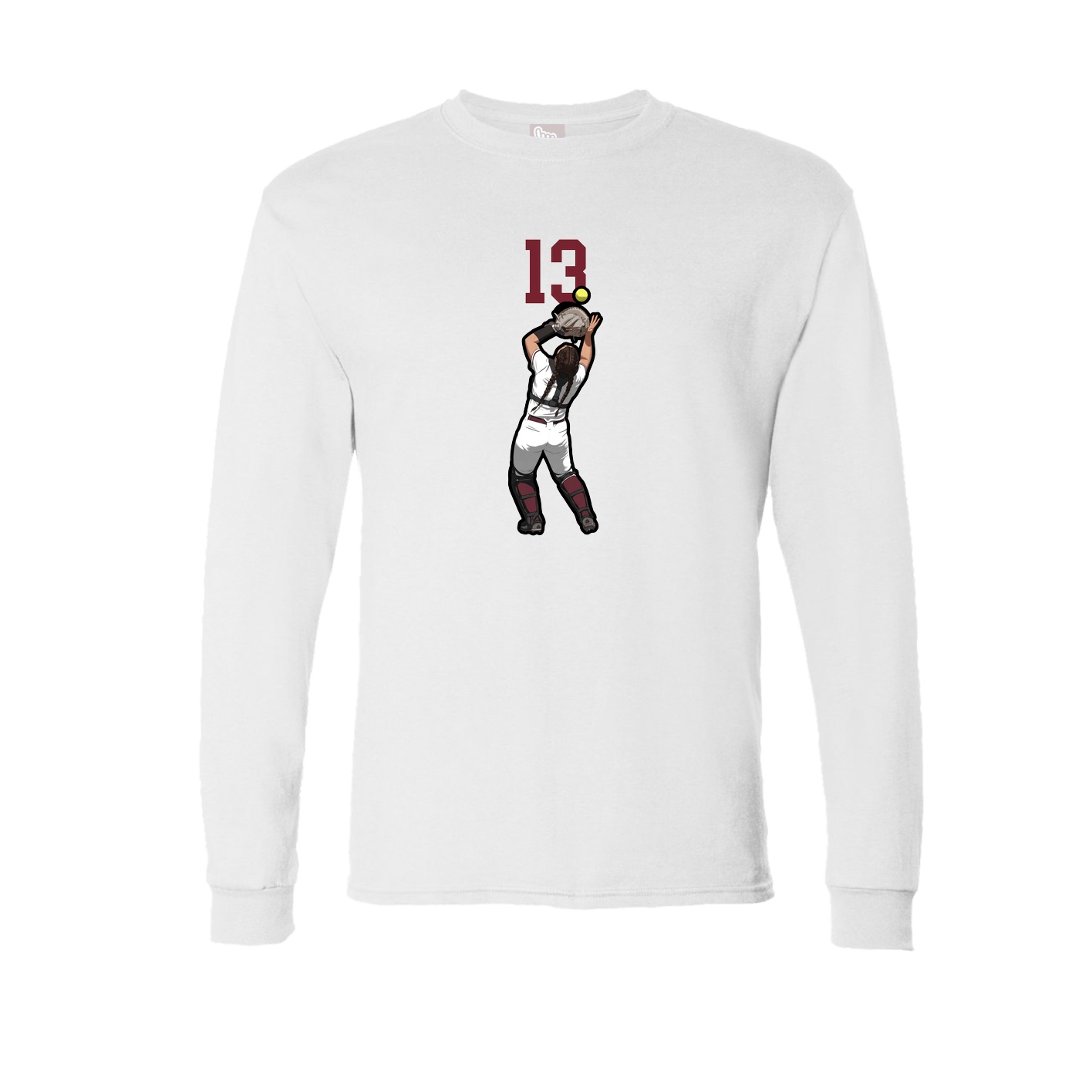 Long Sleeve Tee — Number Top in White