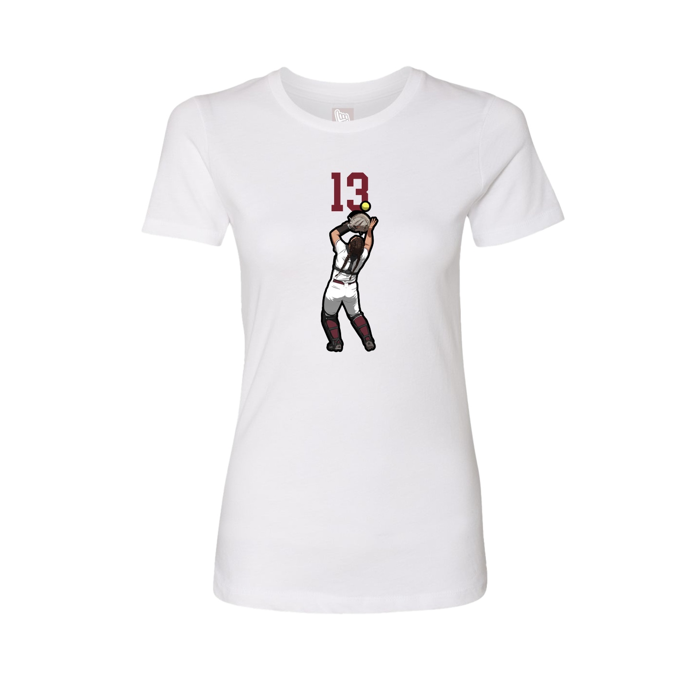 Fitted Women's Tee — Number Top in White