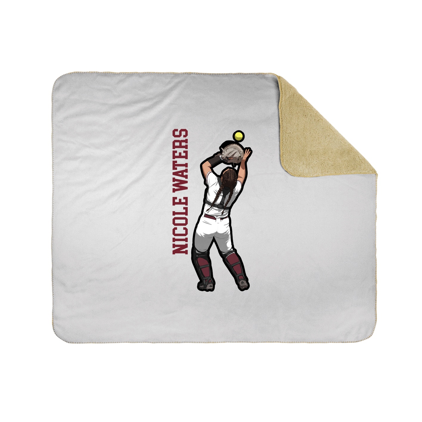 Throw Blanket — Name Vertical in White