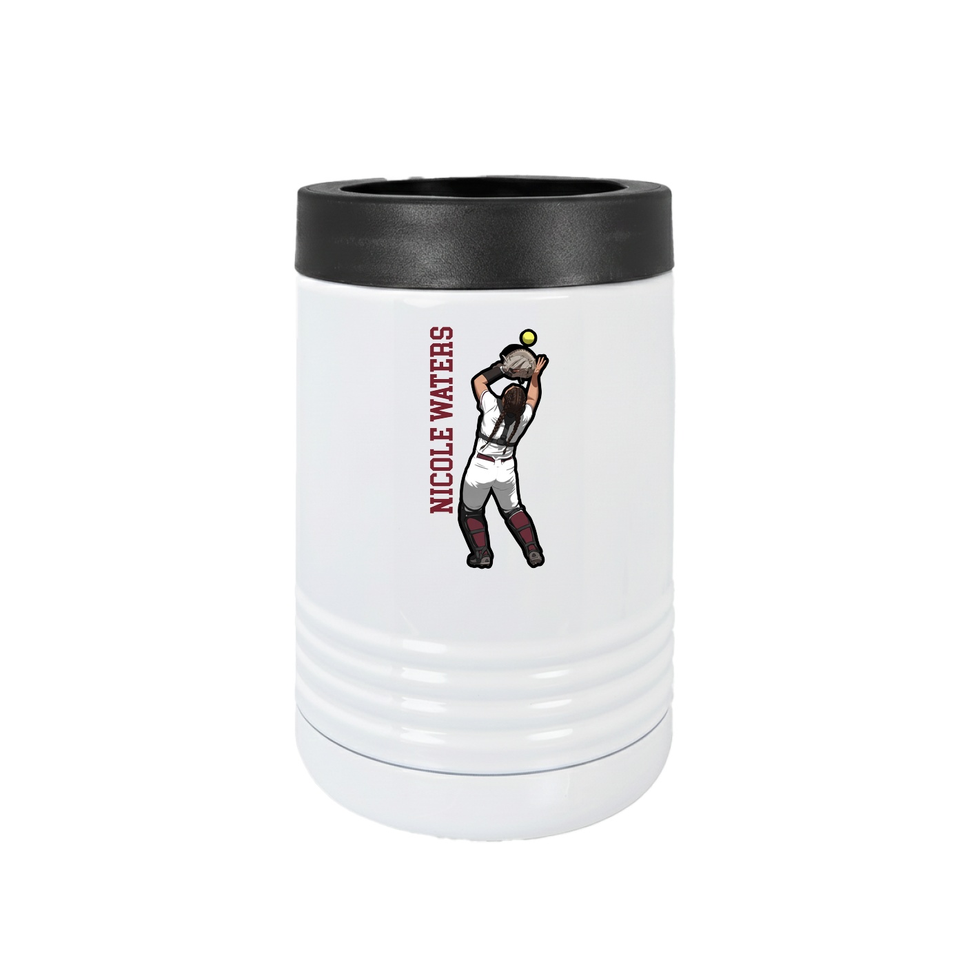 Beverage Holder — Name Vertical in White
