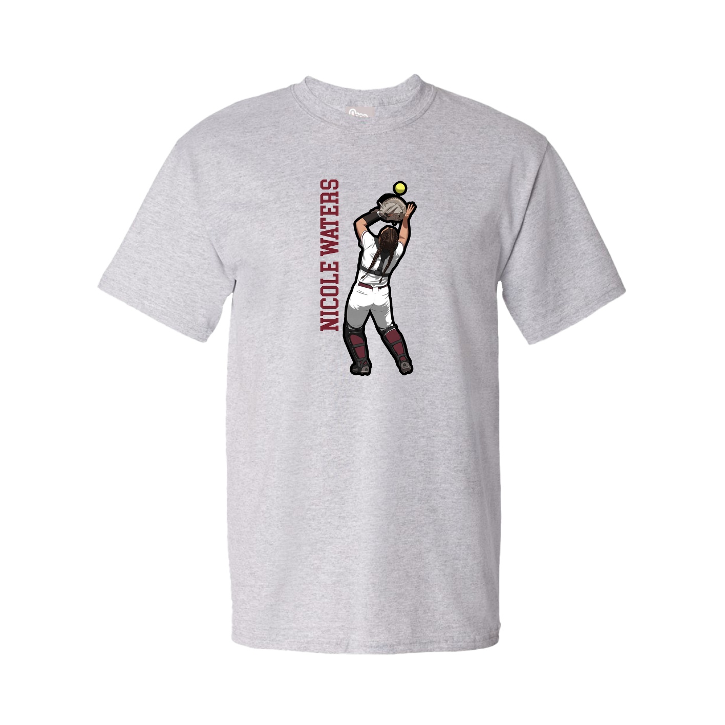 Tee — Name Vertical in Grey