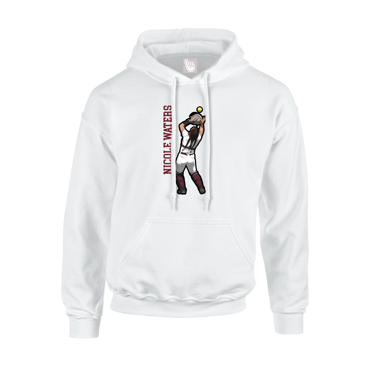 Youth Hoodie — Name Vertical in White