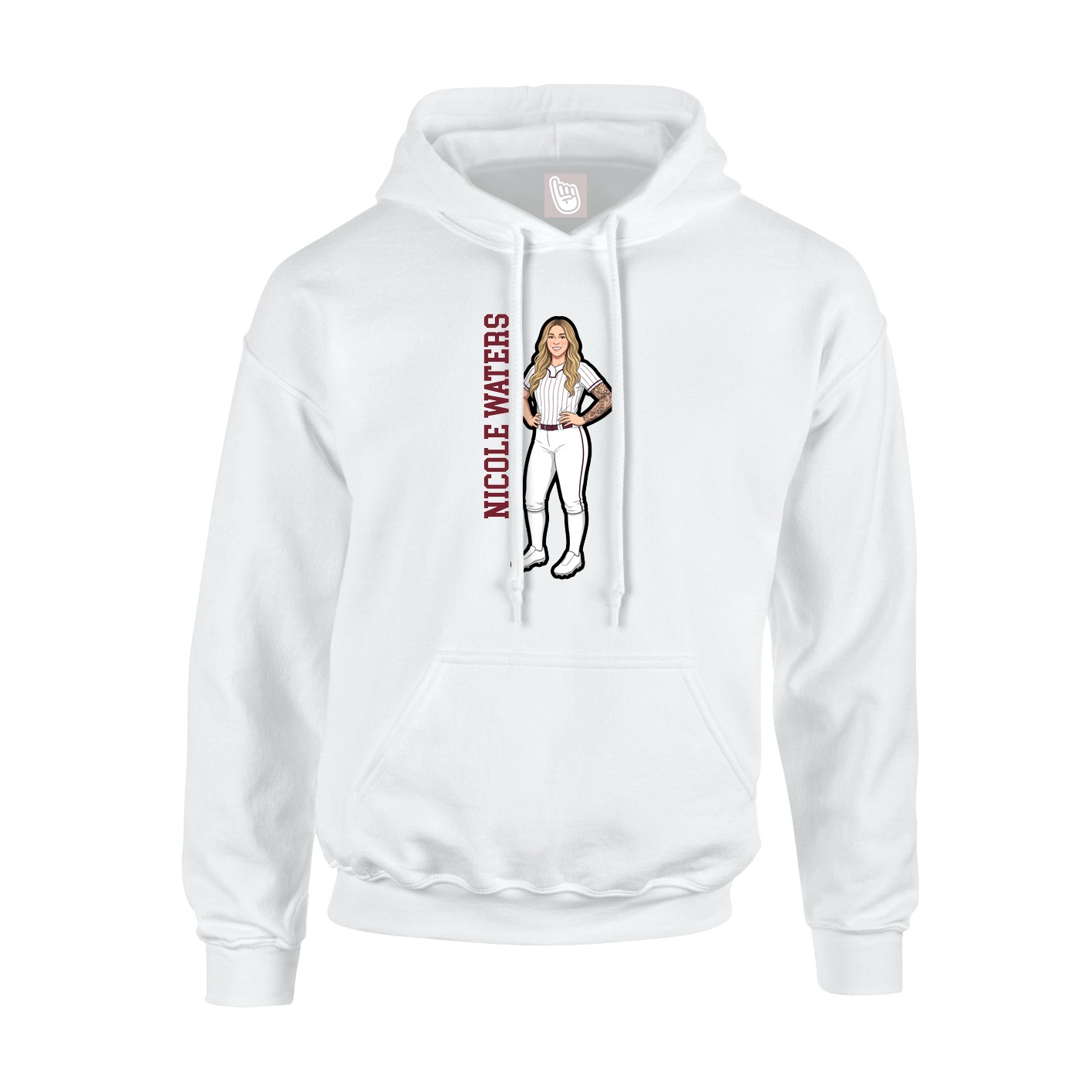 Youth Hoodie — Name Vertical in White