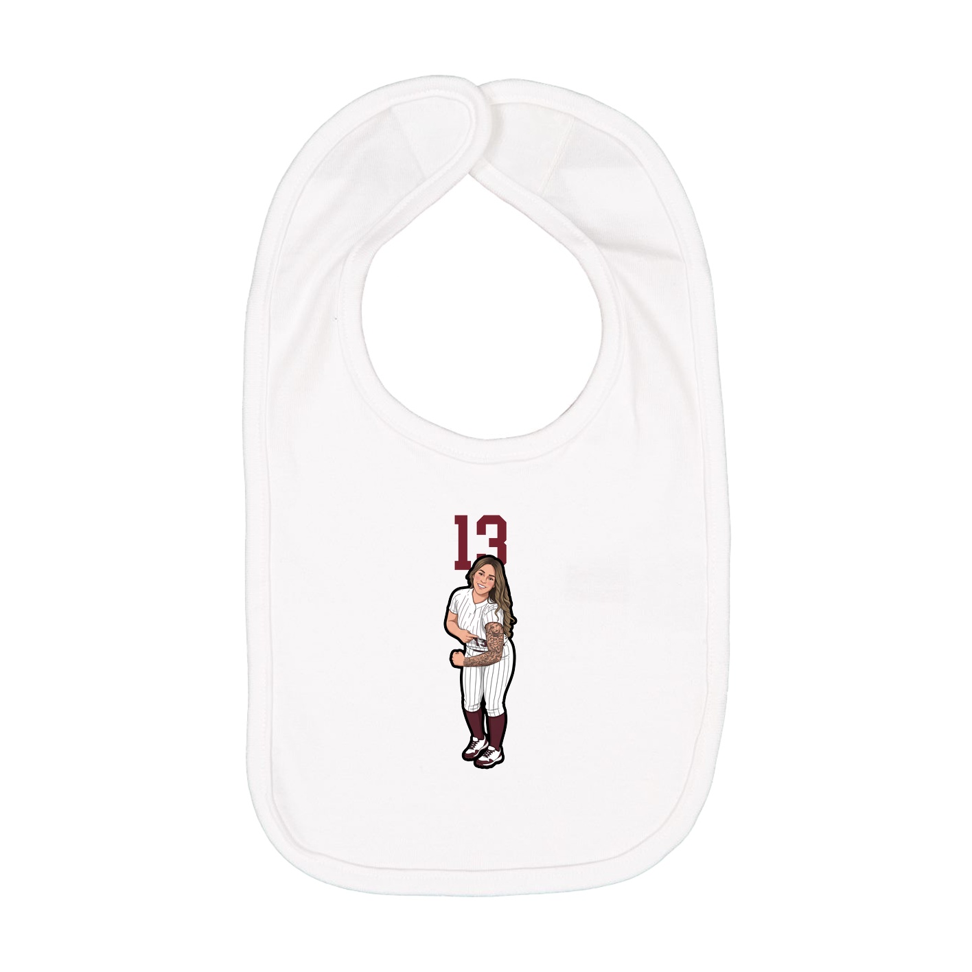 Infant Bib — Number Top in White