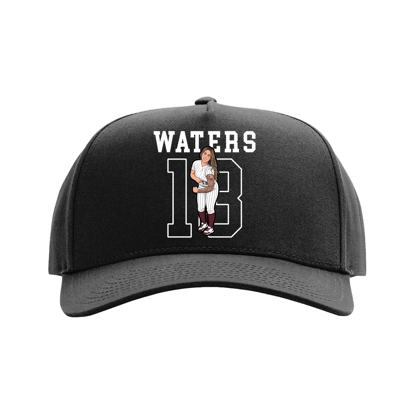 Full Fabric Five-Panel Champ Cap — Shirsey in Black