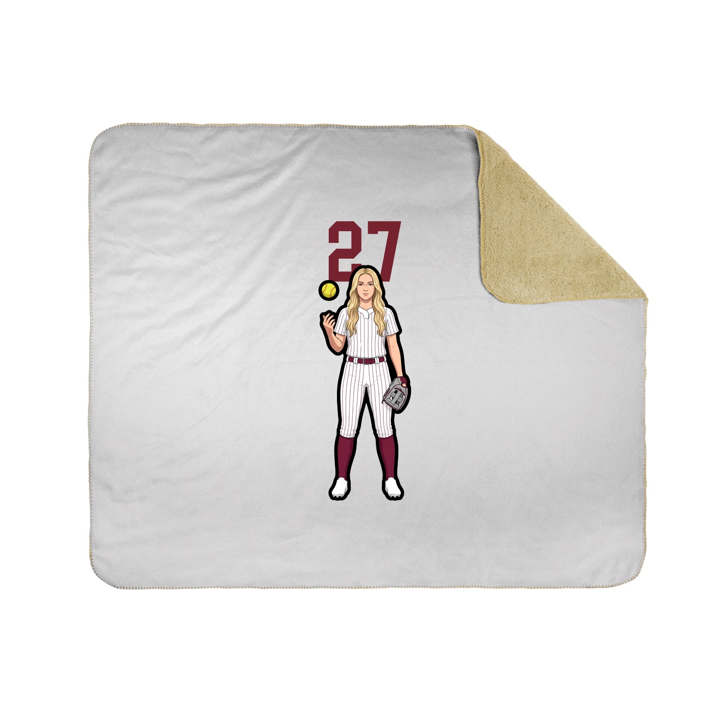 Throw Blanket — Number Top in White