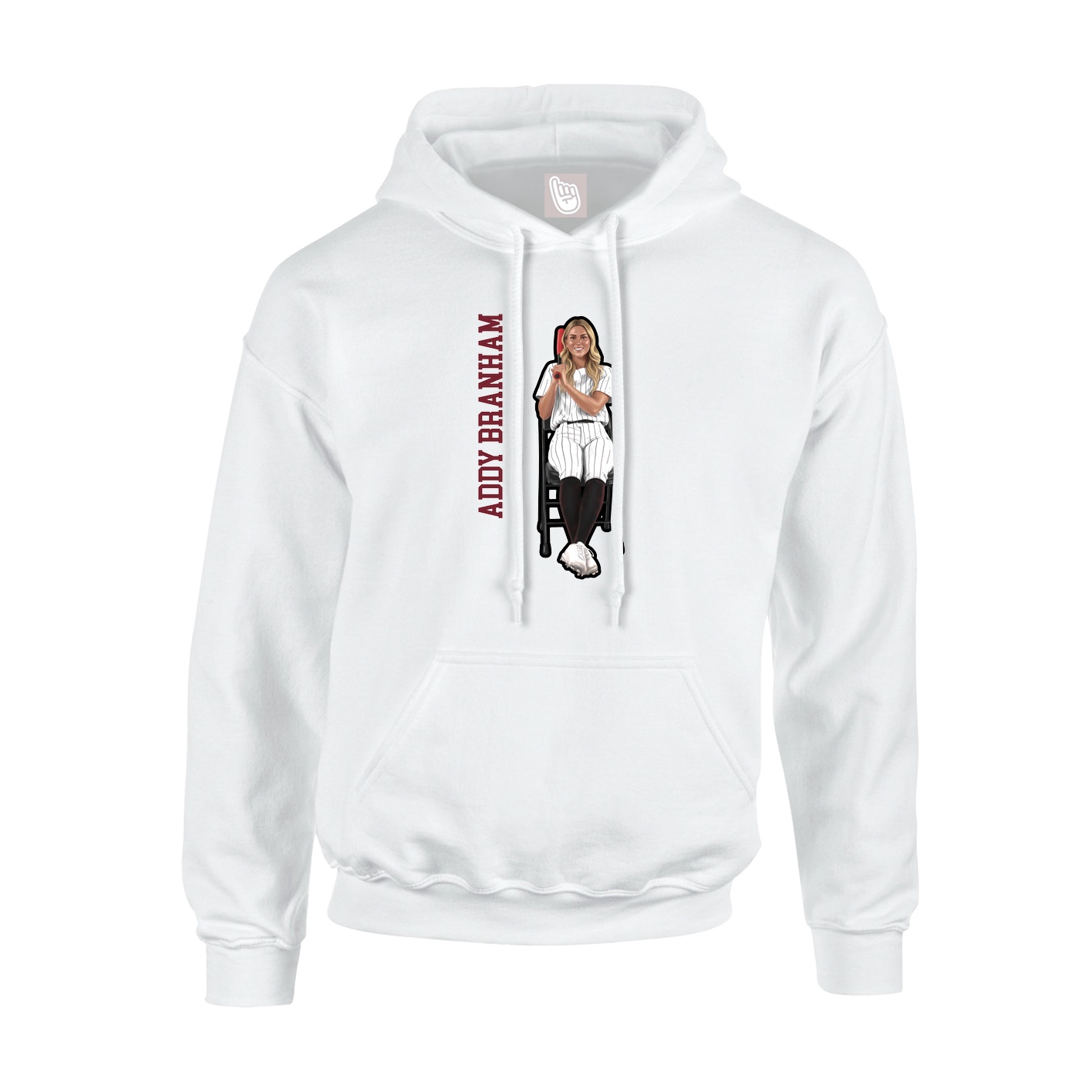 Hoodie — Name Vertical in White