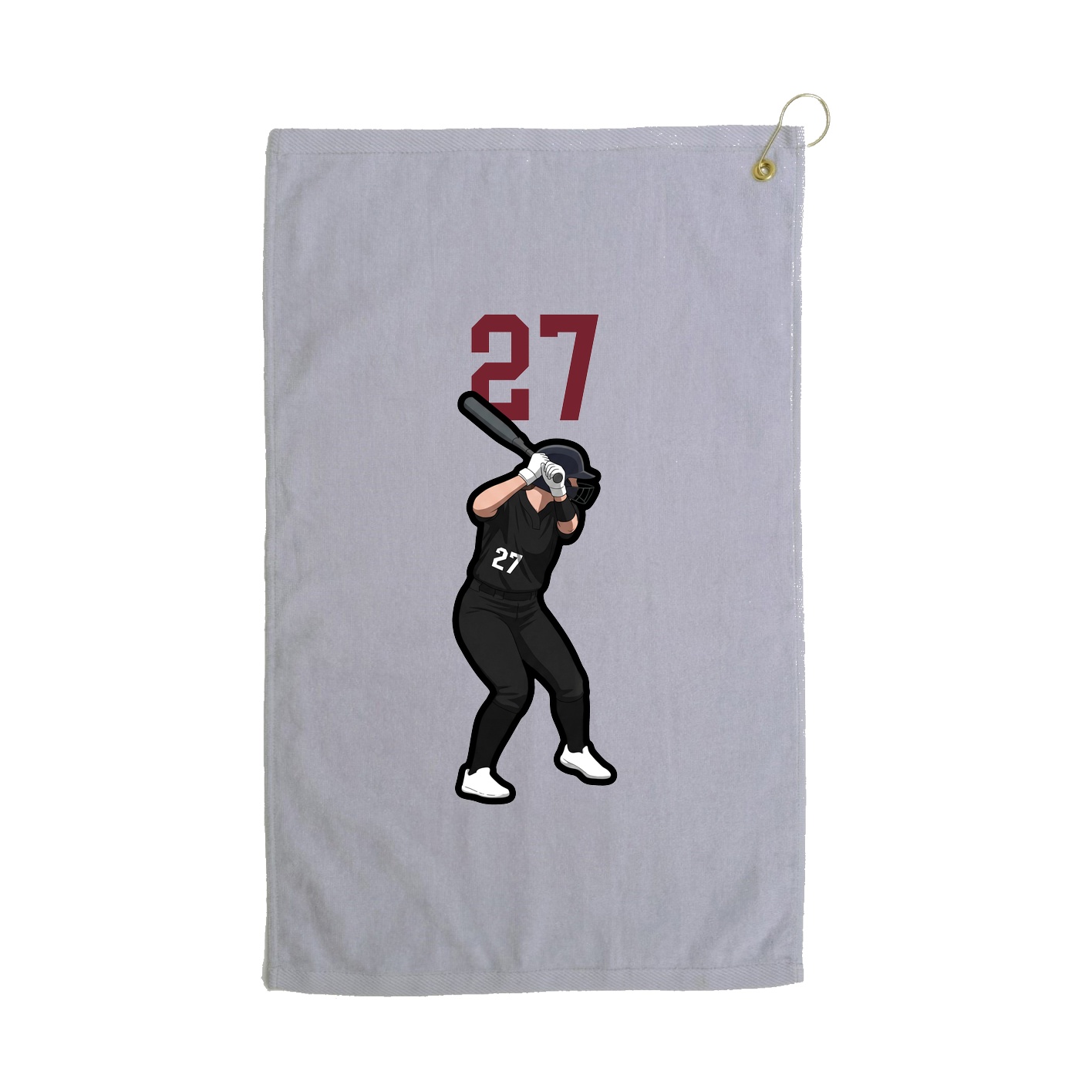 Golf Towel — Number Top in Grey