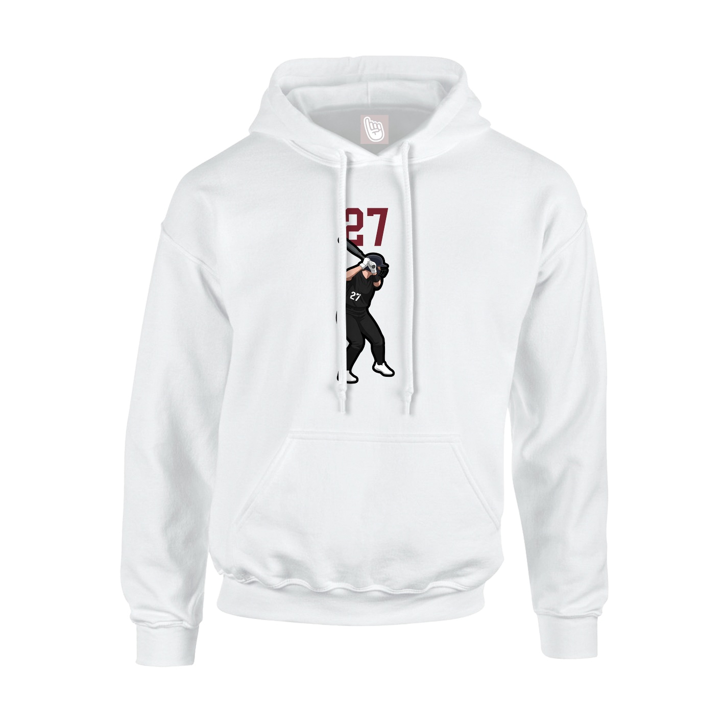 Youth Hoodie — Number Top in White