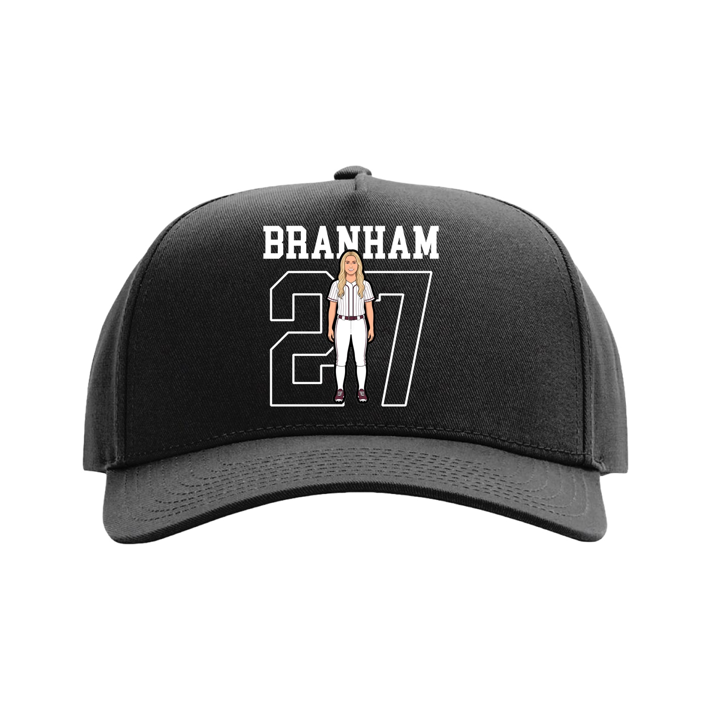 Full Fabric Five-Panel Champ Cap — Shirsey in Black