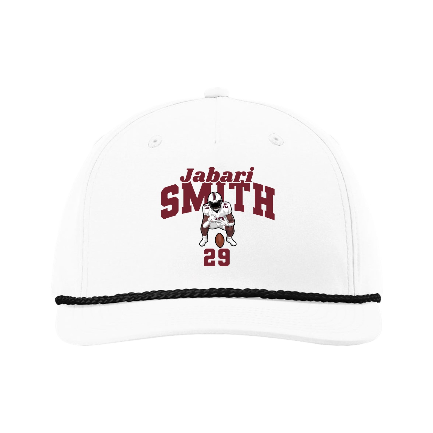 Five-Panel Classic Rope Cap — Signature Arch in White