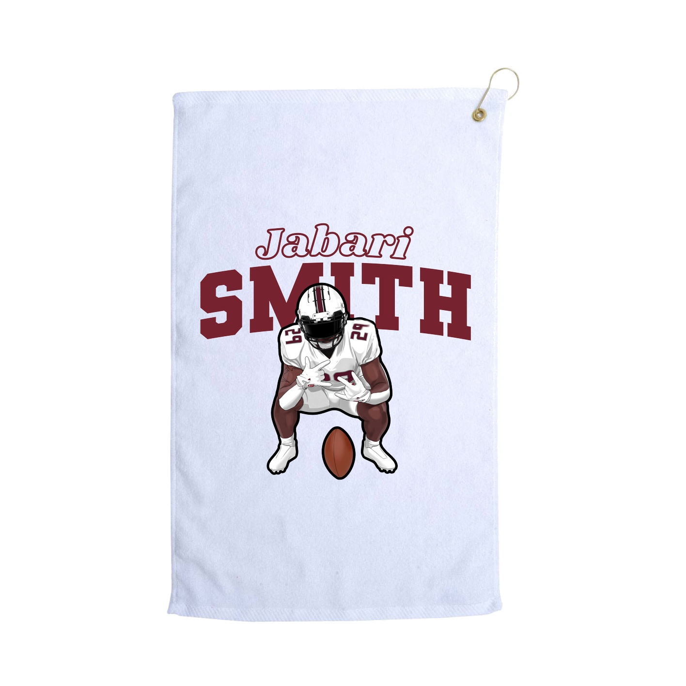 Golf Towel — Name Arch in White